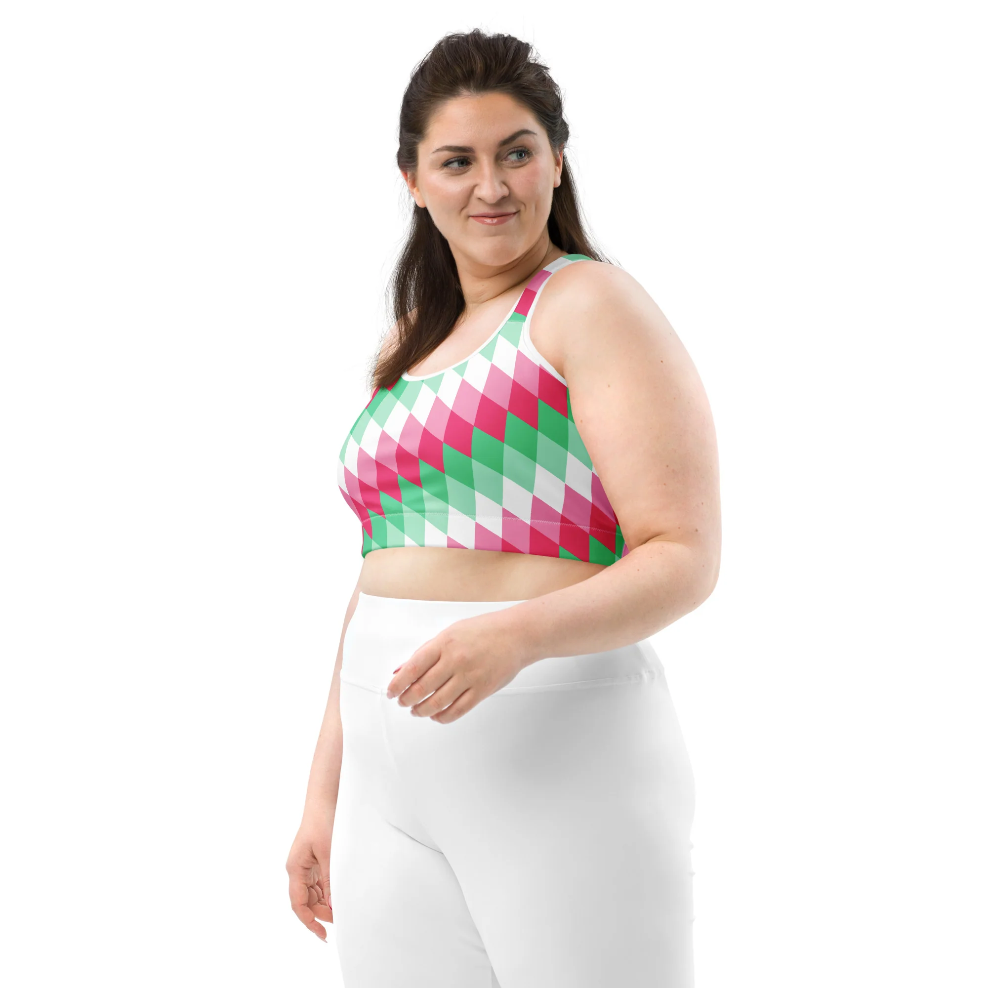 Abrosexual Pride FlagDiamonds Sports Bra - Image 4