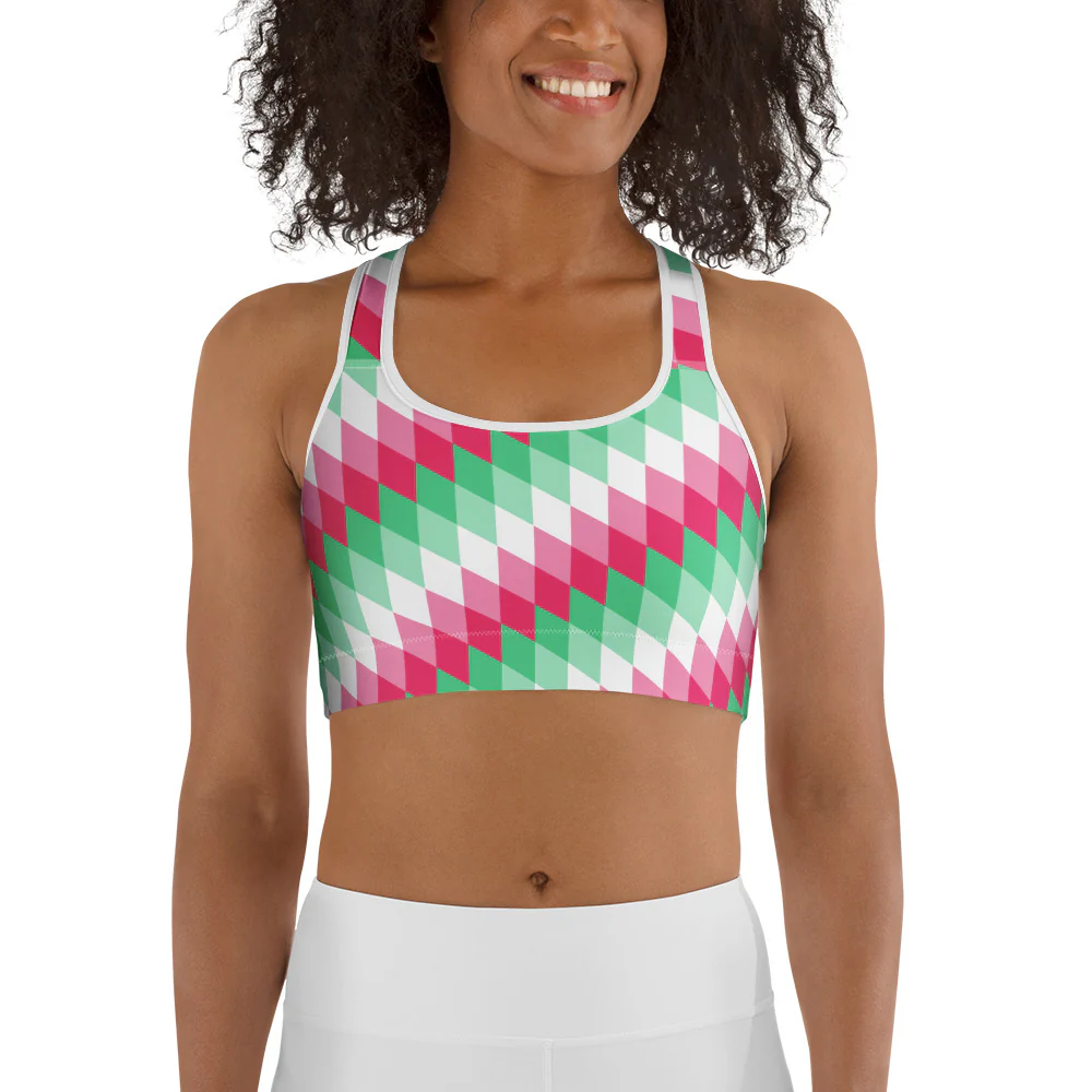 Abrosexual Pride FlagDiamonds Sports Bra - Image 6