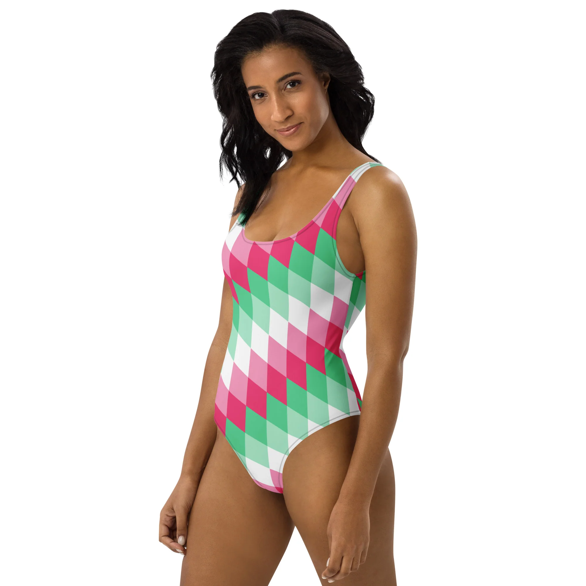 Abrosexual Pride Flag Diamonds One-Piece Swimsuit - Image 7