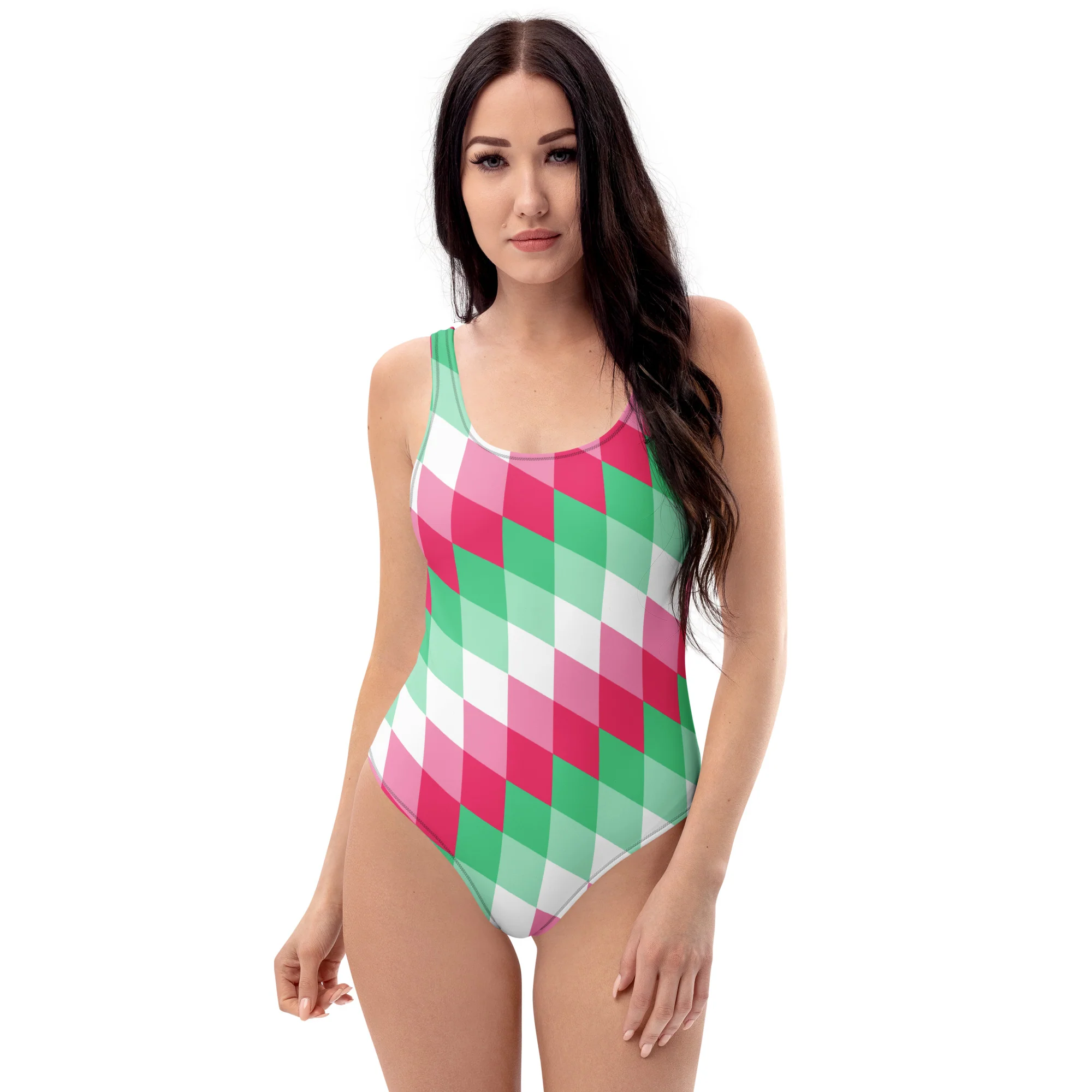 Abrosexual Pride Flag Diamonds One-Piece Swimsuit - Image 8