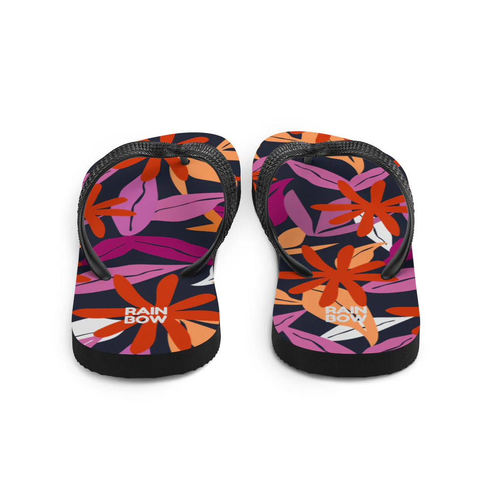Abstract Floral Pattern Flip-Flops in Lesbian Colours - Image 4