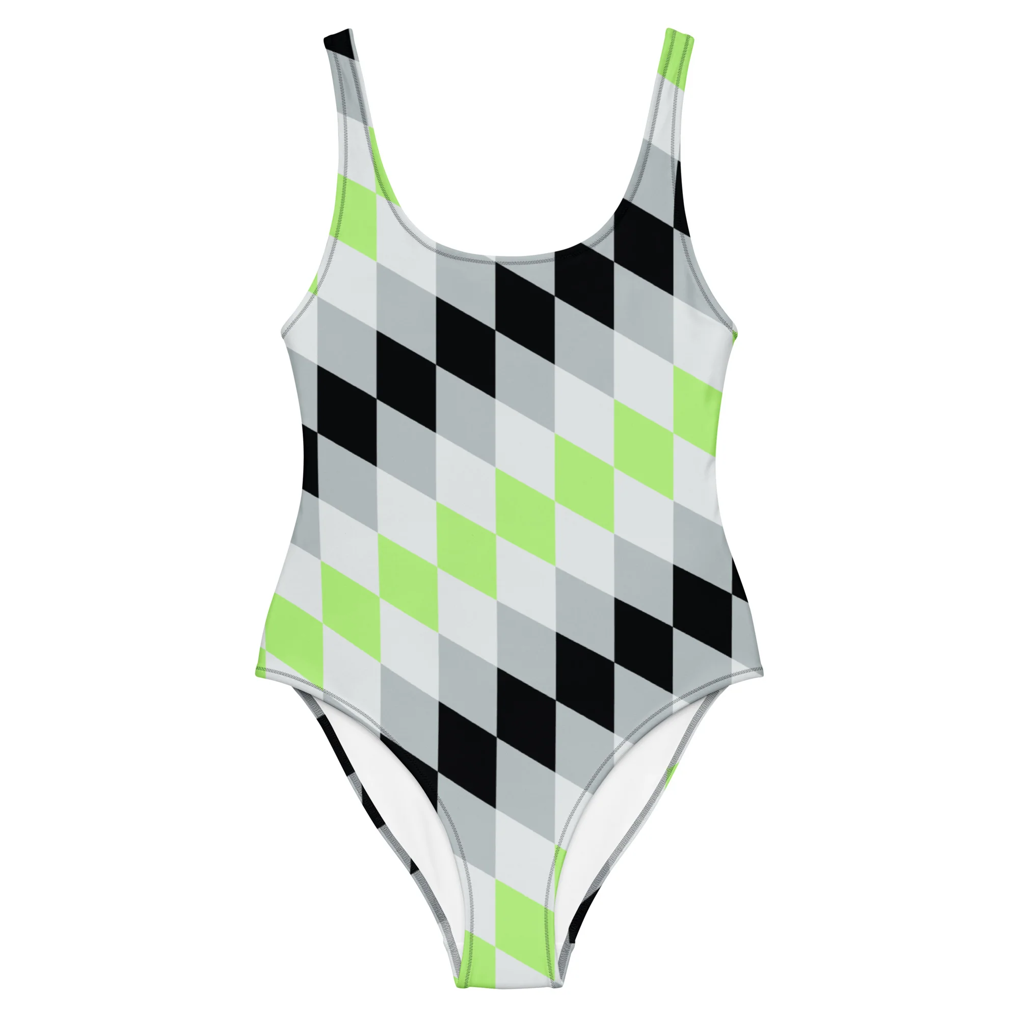 Agender Pride Flag Diamonds One-Piece Swimsuit