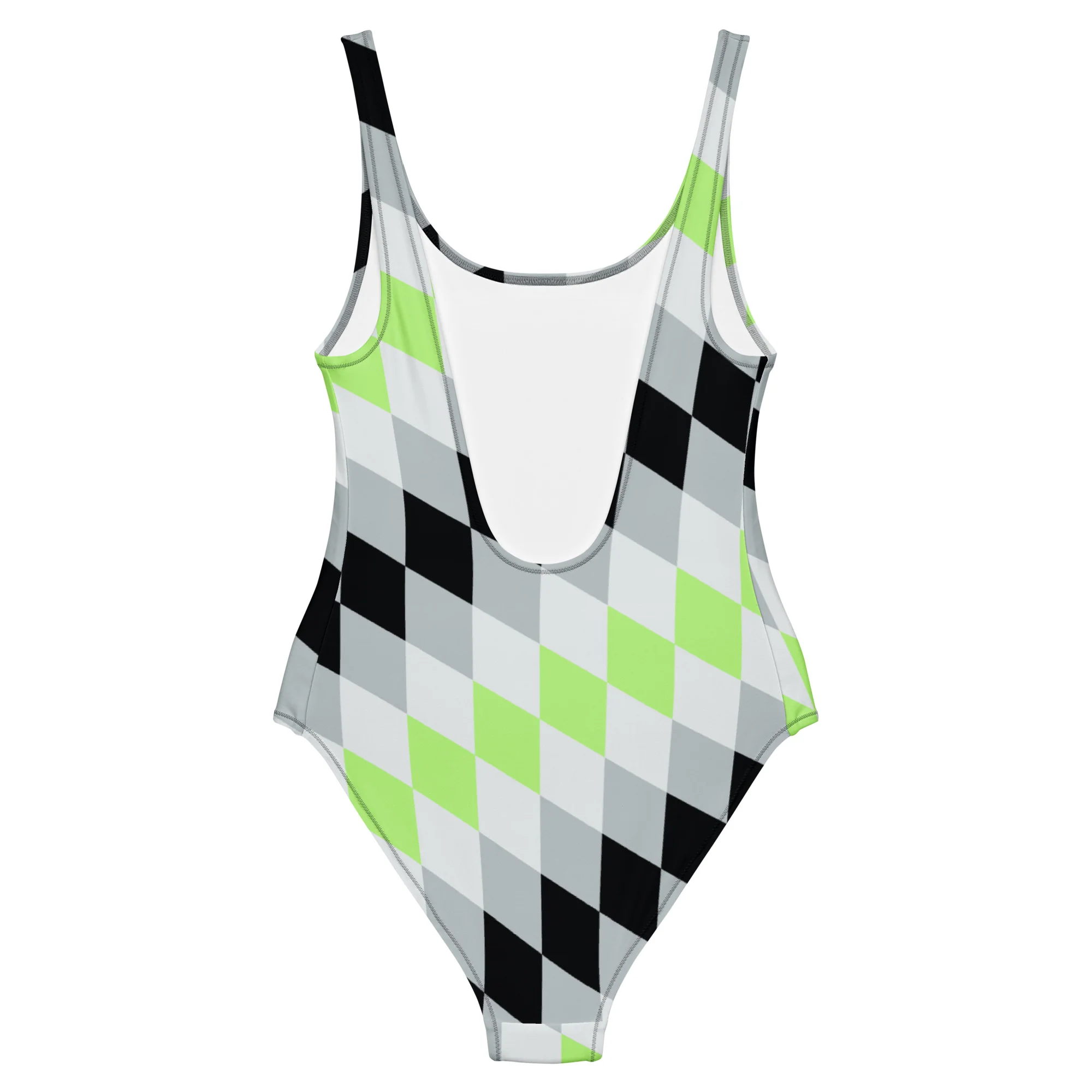 Agender Pride Flag Diamonds One-Piece Swimsuit - Image 11