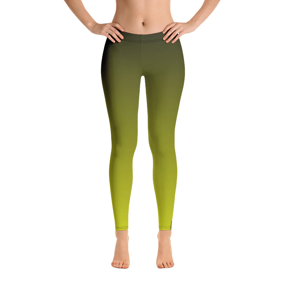 Agender Pride Flag Fade To Lime Leggings - Image 5