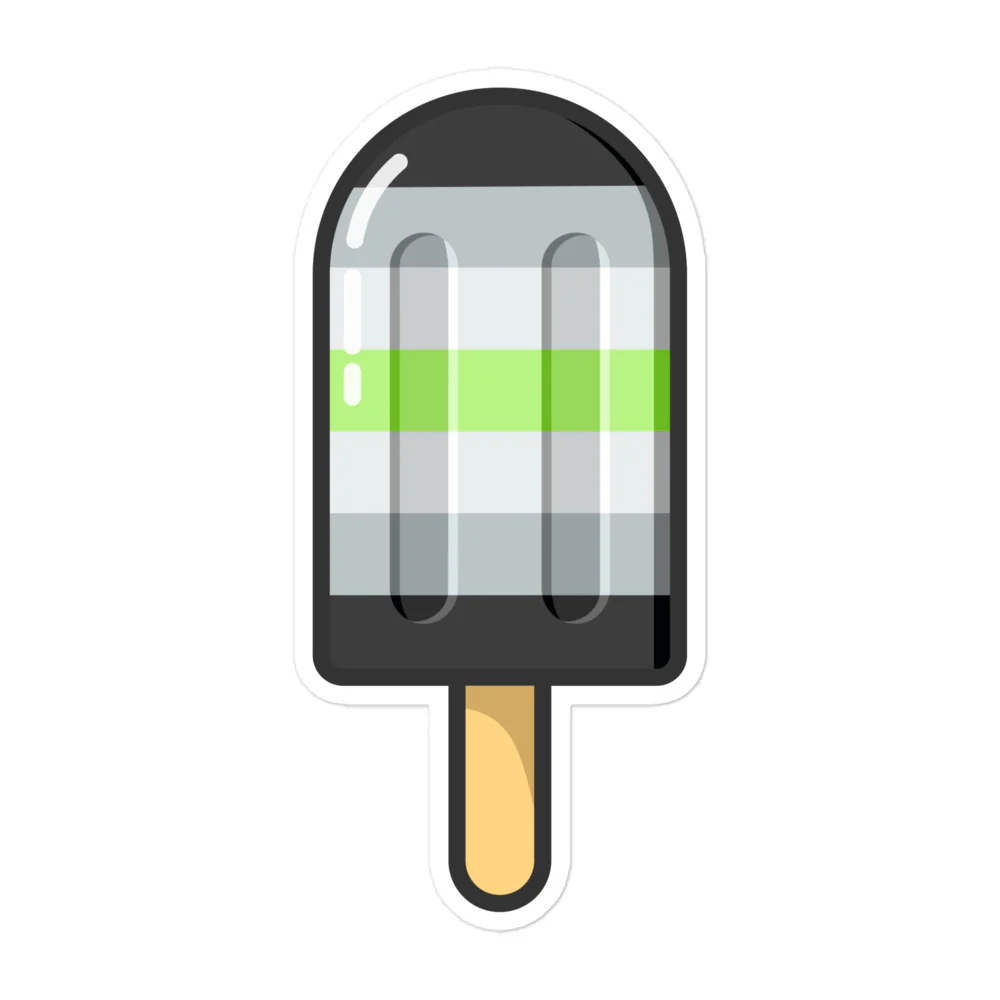 Agender Pride Flag Ice Pop Sticker