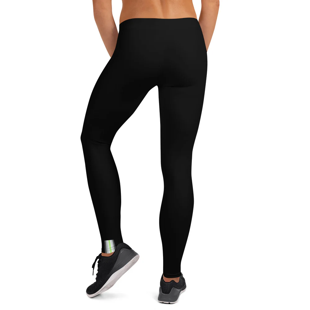 Agender Pride Flash Black Leggings - Image 3