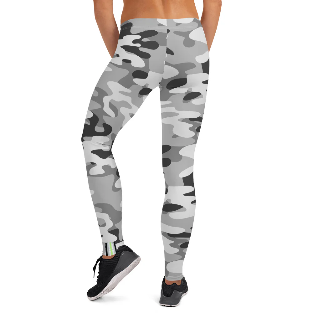 Agender Pride Flash Grey Camo Leggings - Image 3
