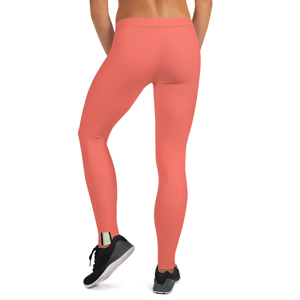 Agender Pride Flash Peach Leggings - Image 3