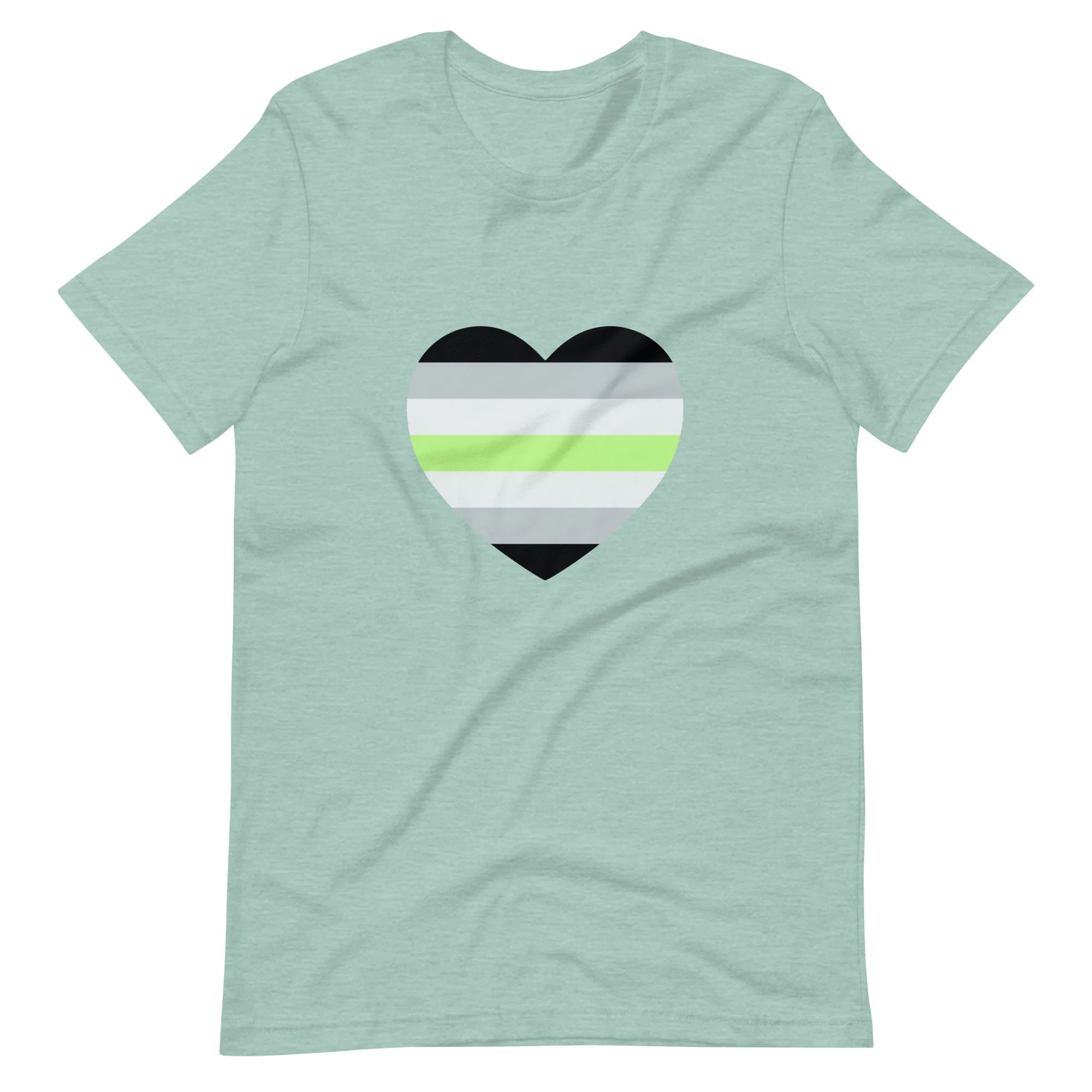 Agender Pride Heart T-Shirt - Image 6