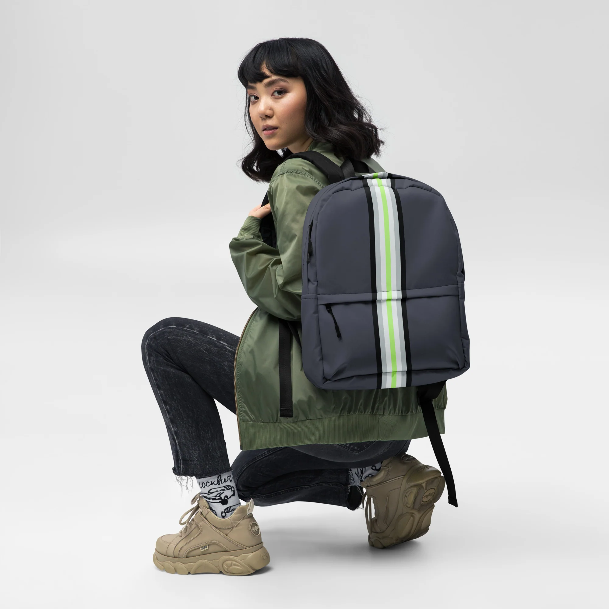 Agender Pride Stripe Backpack - Image 4