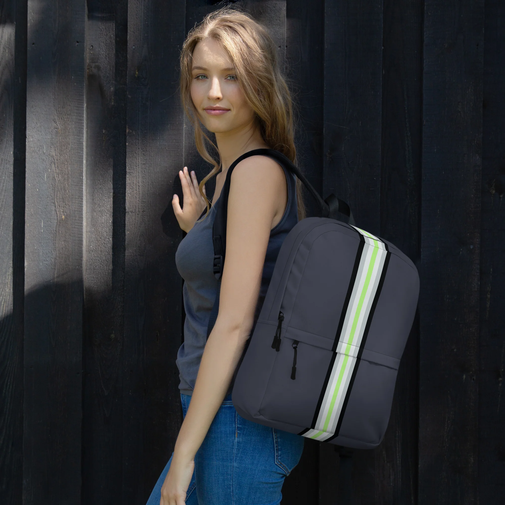 Agender Pride Stripe Backpack - Image 5