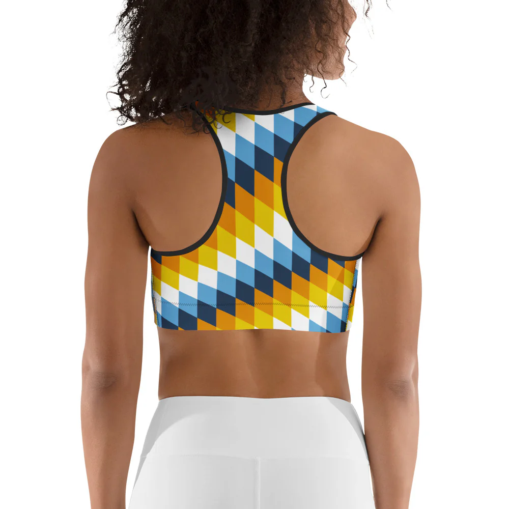 Aroace Pride Flag Diamonds Sports Bra - Image 3