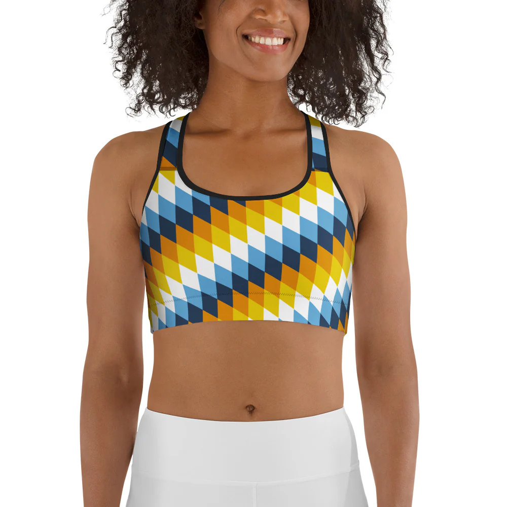 Aroace Pride Flag Diamonds Sports Bra - Image 4