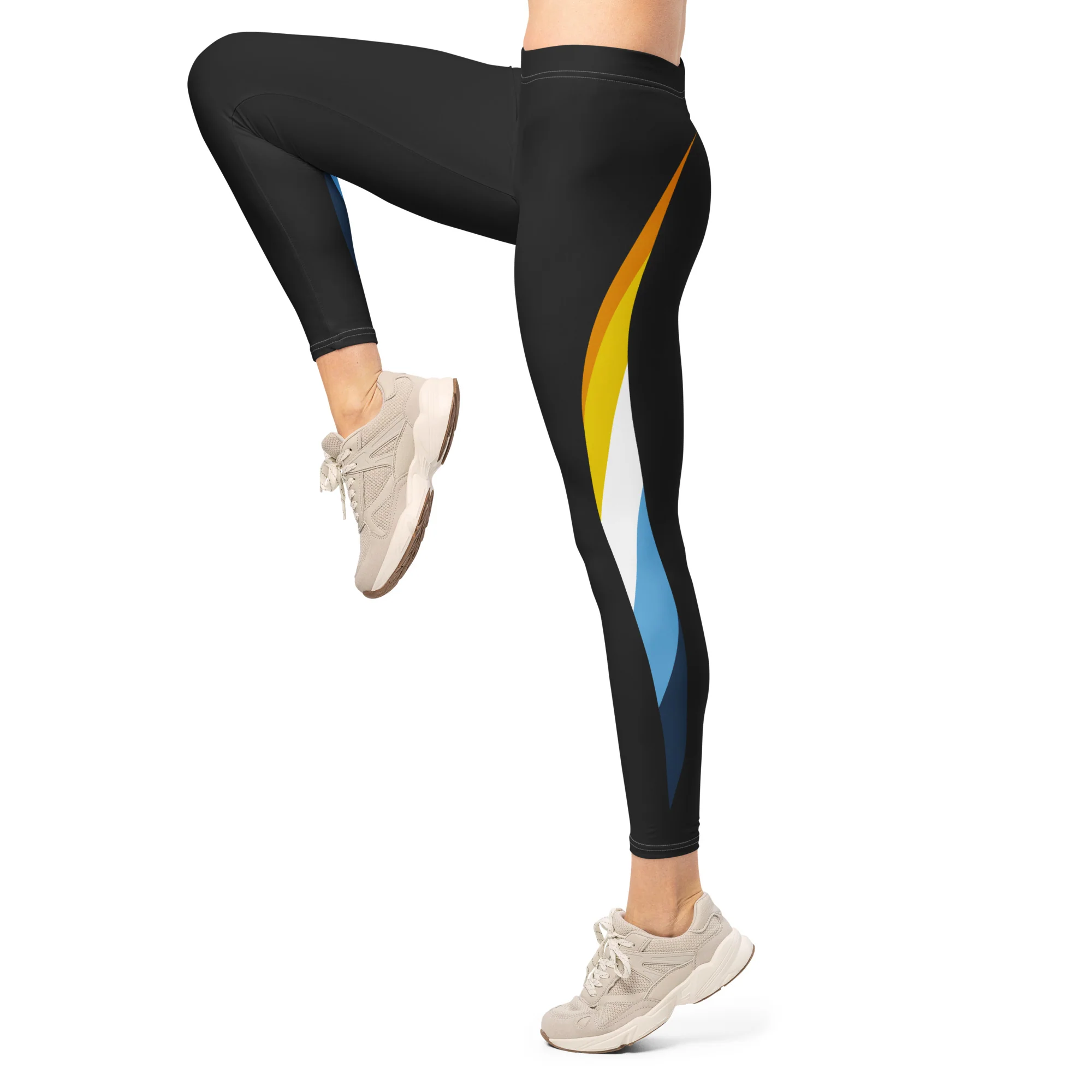 Aroace Pride Flag Dynamic Curve Leggings - Image 3