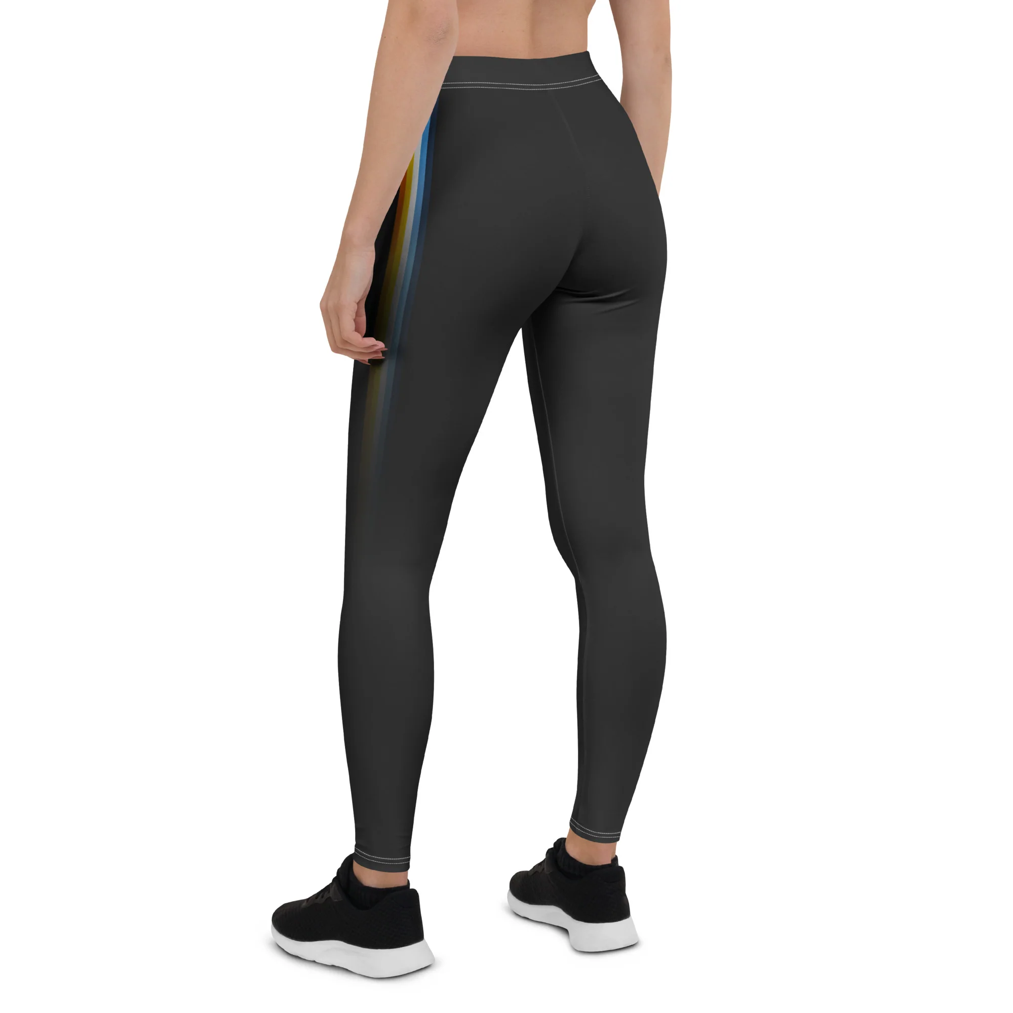 Aroace Pride Flag Fade Black Leggings - Image 6