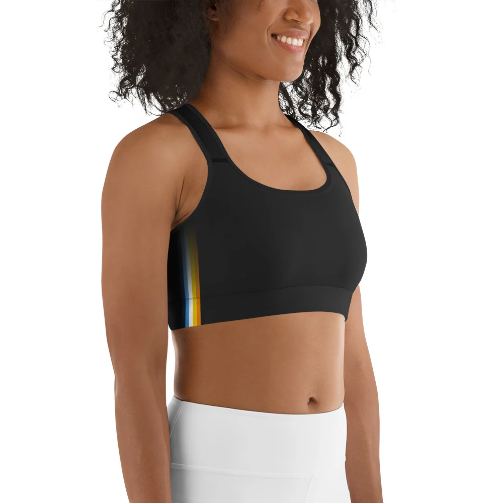Aroace Pride Flag Side Fade Sports Bra - Image 2