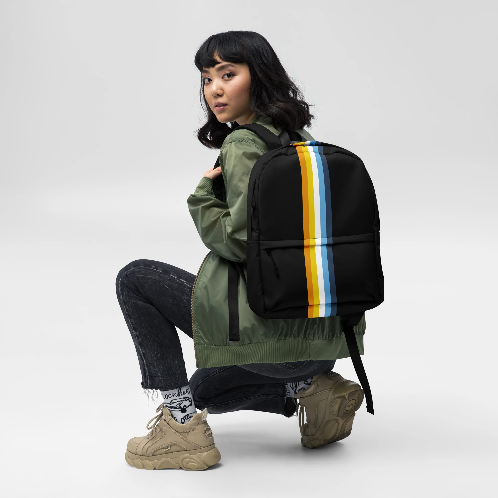 AroAce Pride Stripe Backpack - Image 4