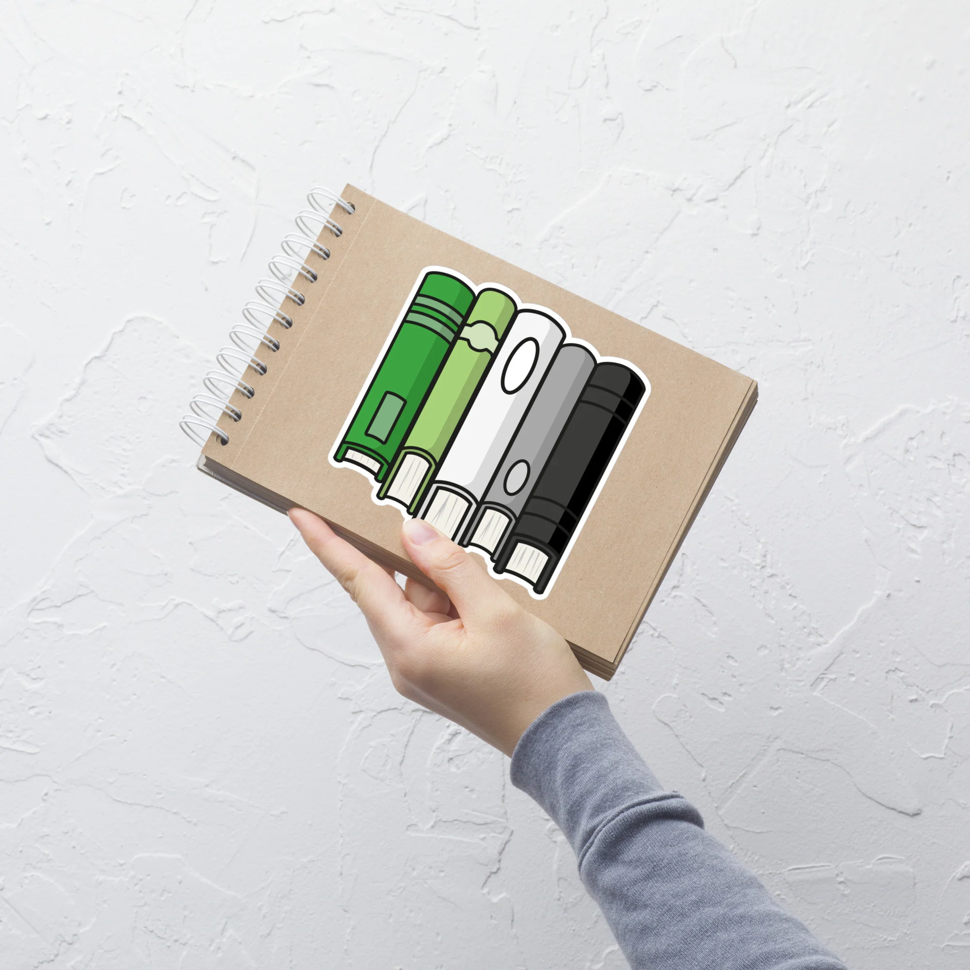 Aromantic Pride Flag Book Stack Sticker - Image 8