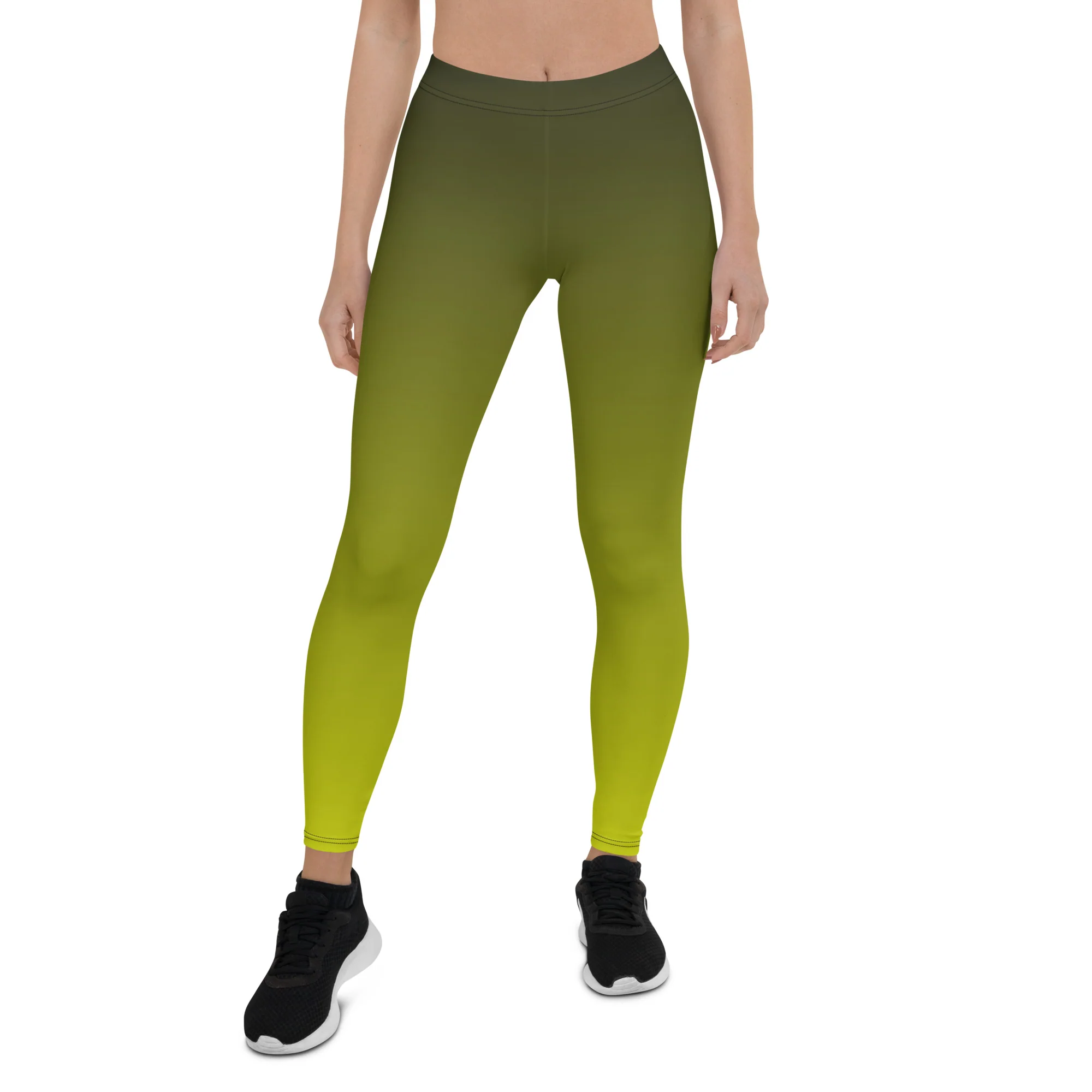 Aromantic Pride Flag Fade To Lime Leggings - Image 2