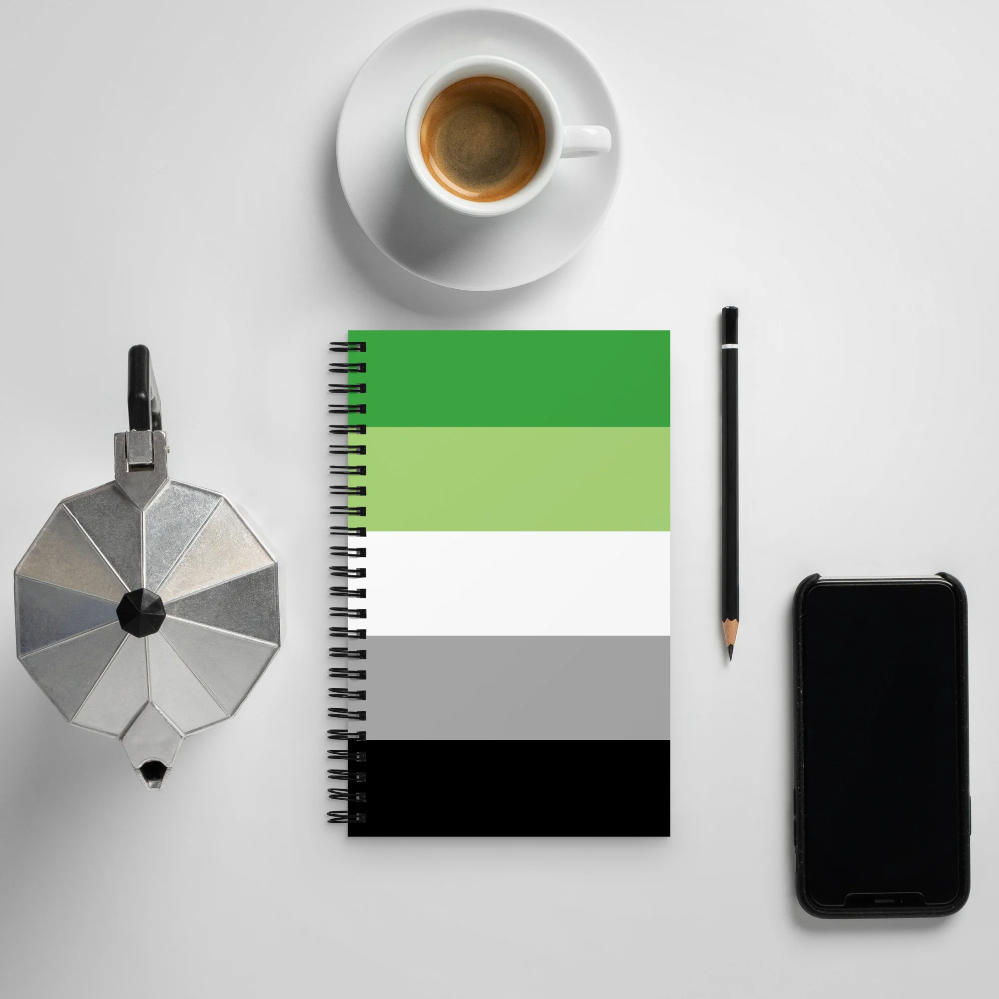 Aromantic Pride Flag Spiral Notebook - Image 4