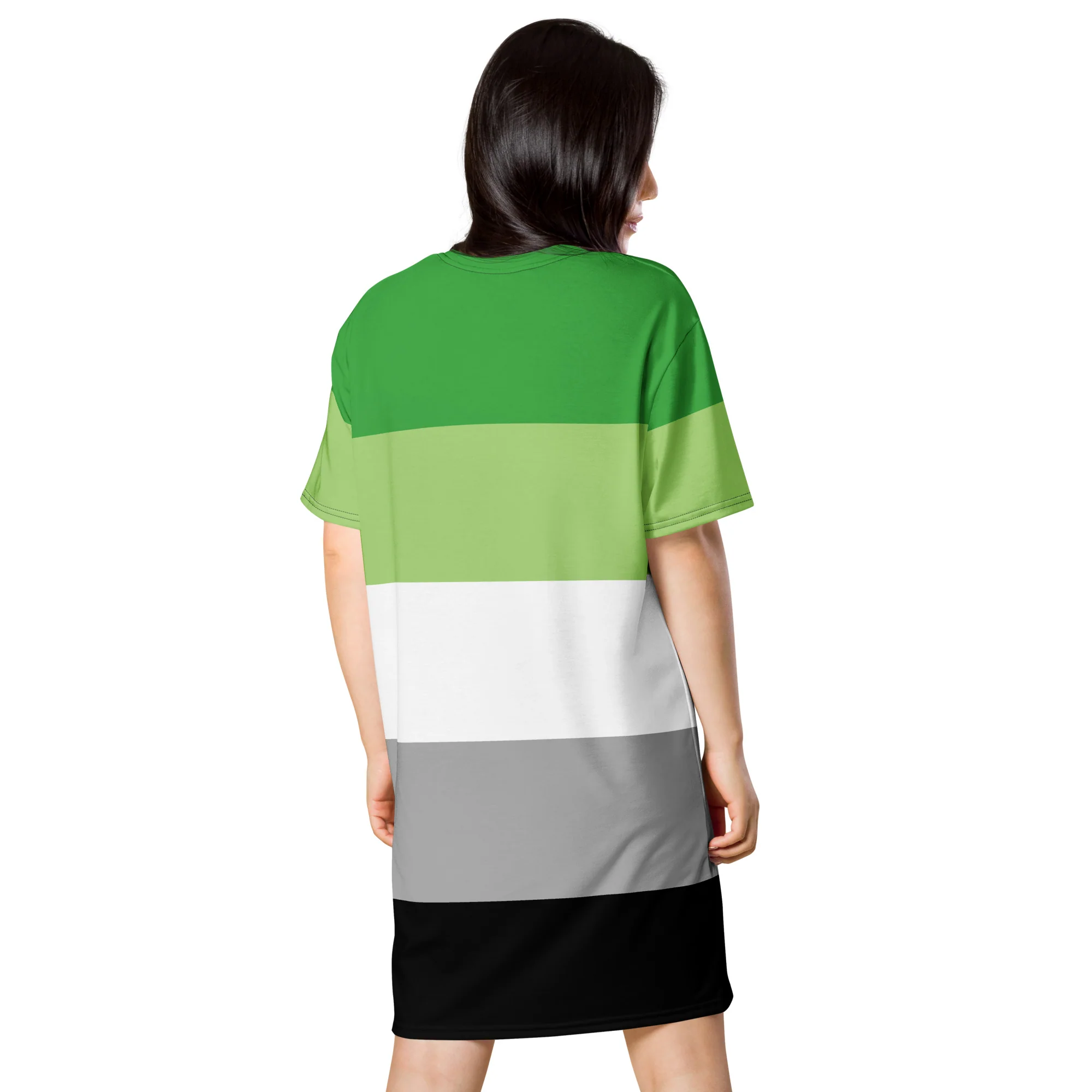 Aromantic Pride Flag T-shirt Dress - Image 4