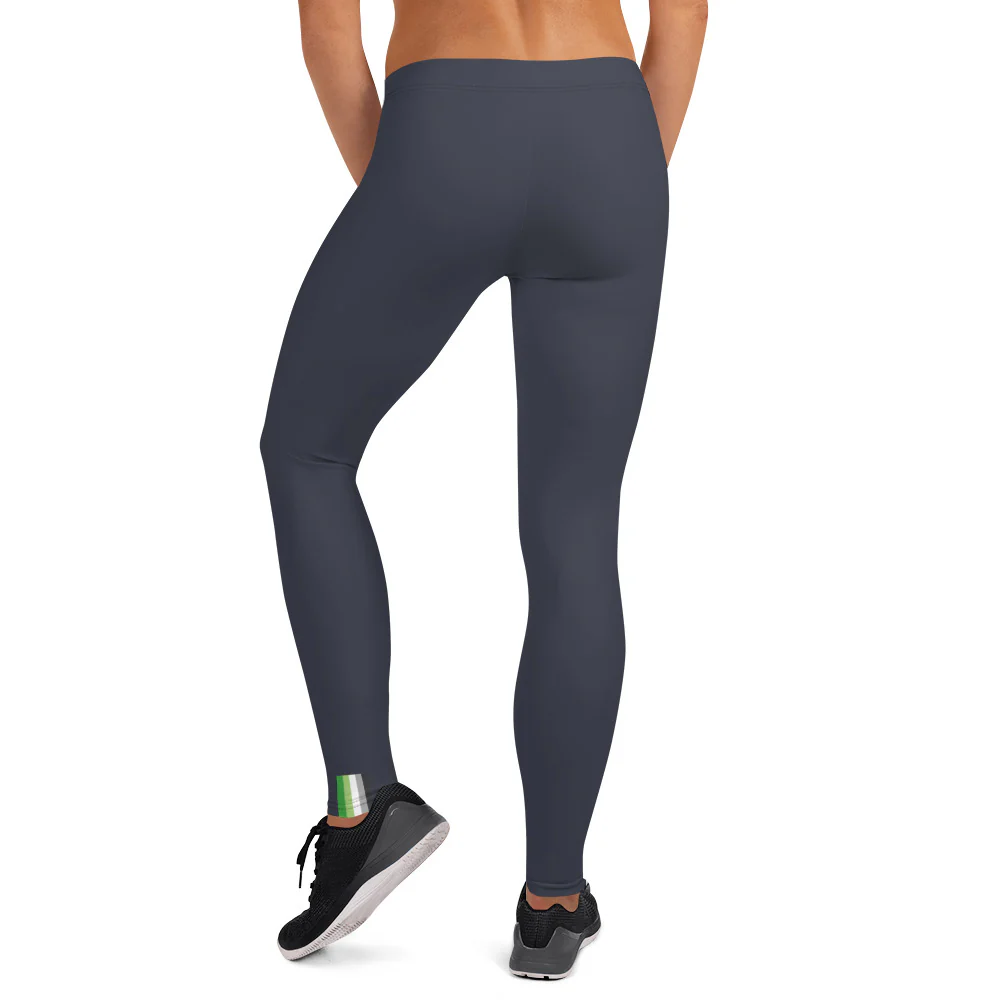 Aromantic Pride Flash Blue Leggings - Image 3