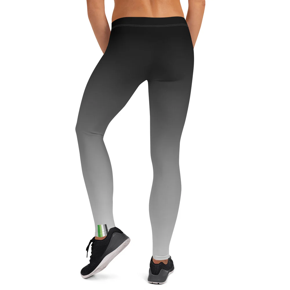 Aromantic Pride Flash Fade To Grey Leggings - Image 3