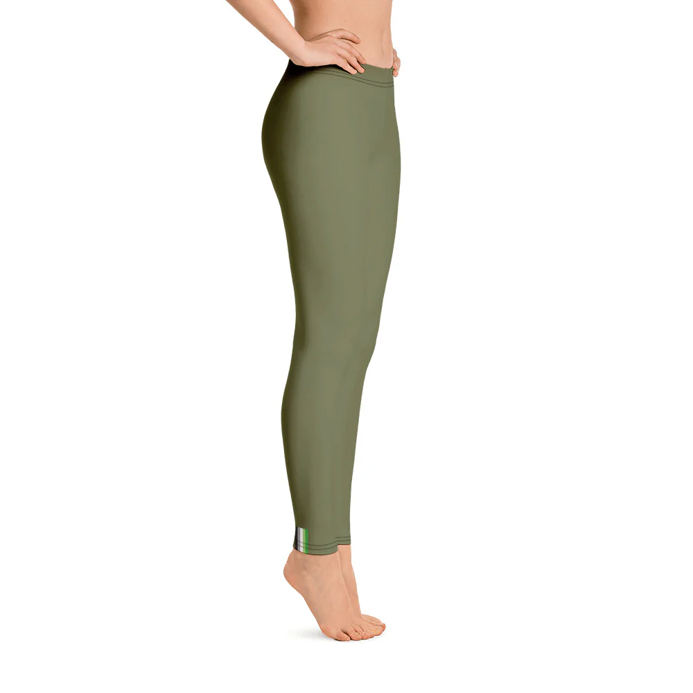 Aromantic Pride Flash Olive Leggings - Image 6