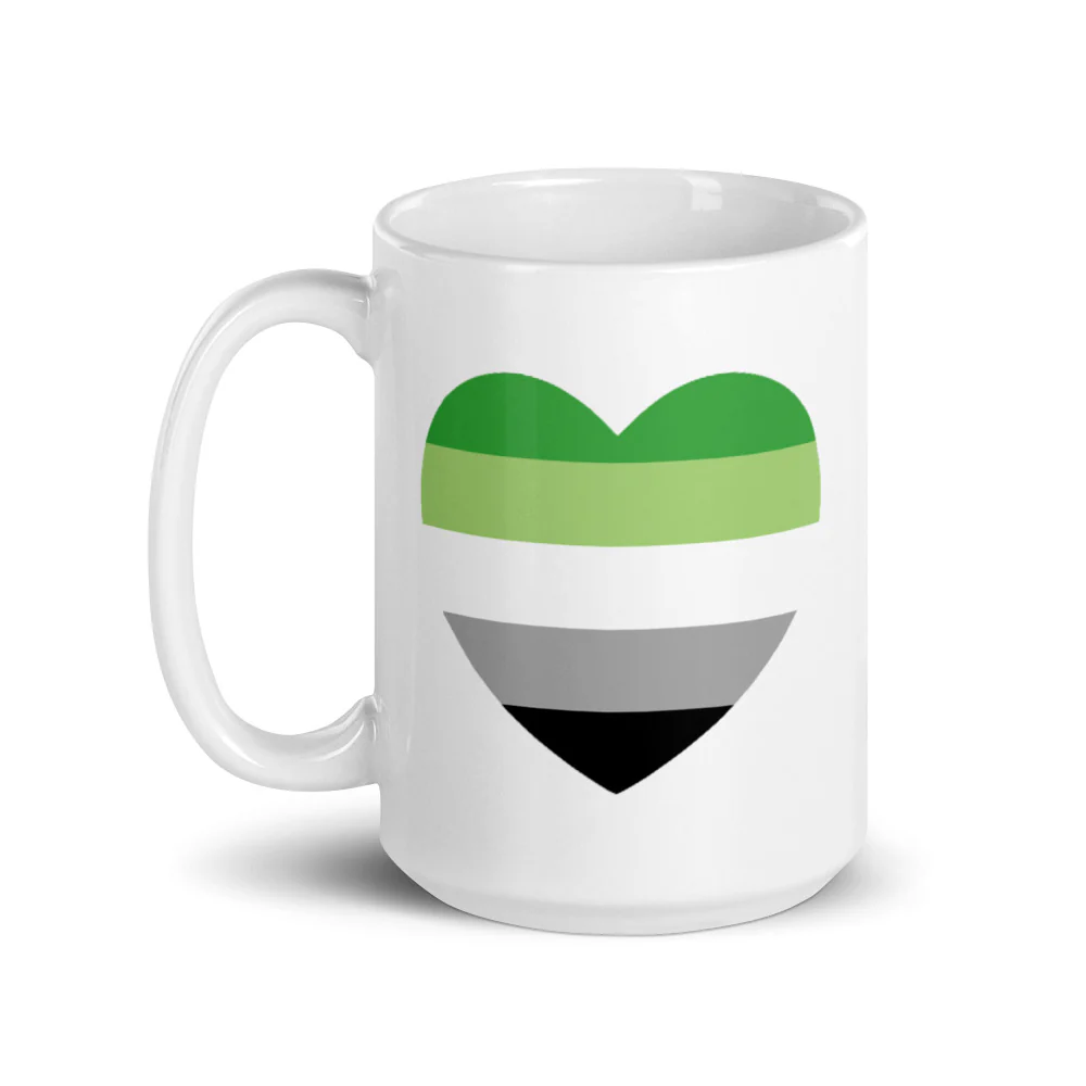 Aromantic Pride Heart Mug - Image 5