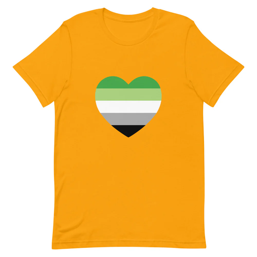 Aromantic Pride Heart T-Shirt - Image 8