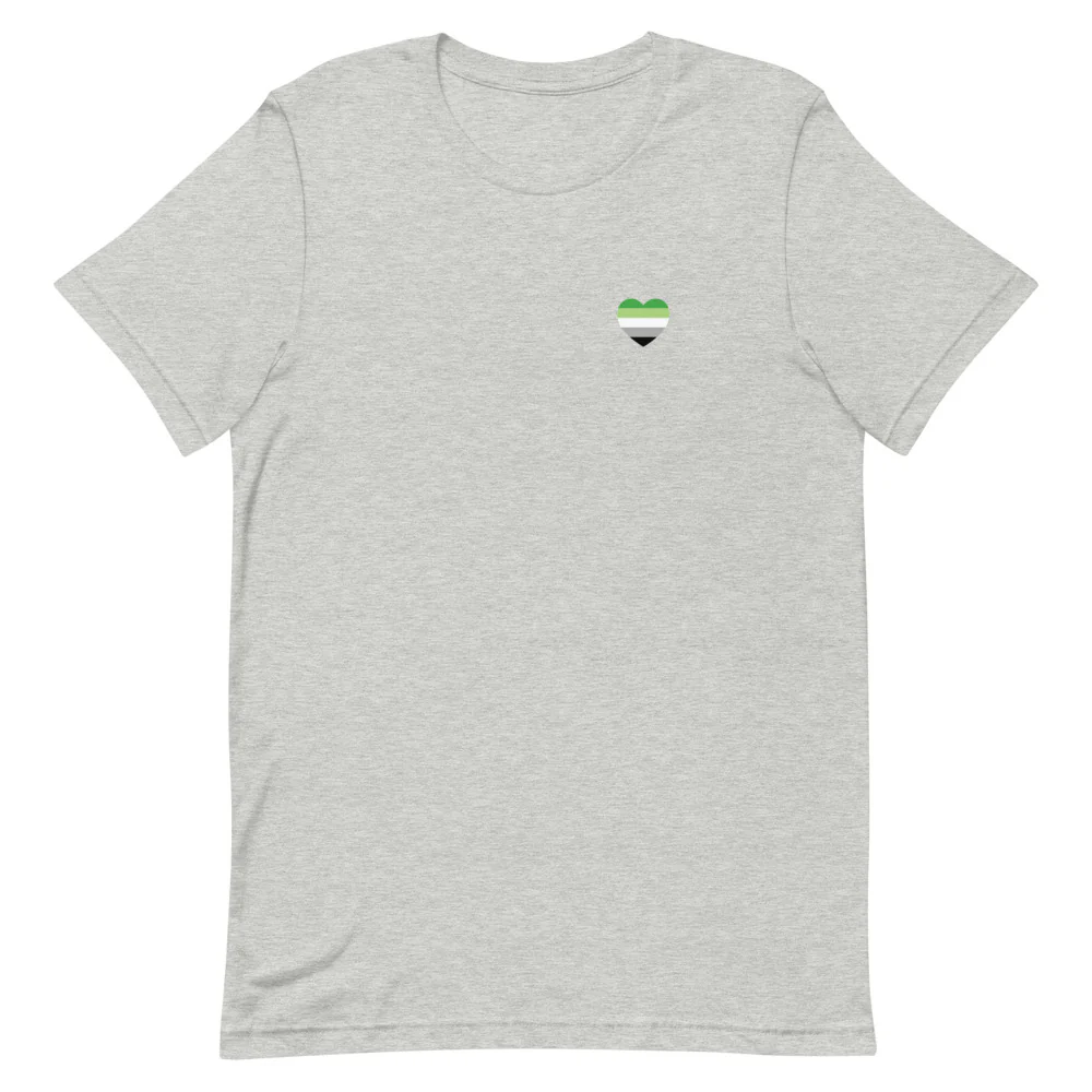 Aromantic Pride Small Heart T-Shirt - Image 10
