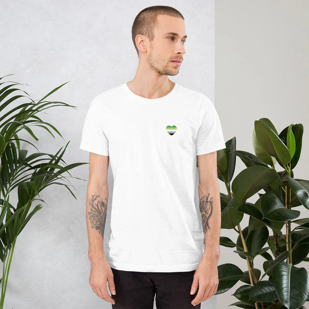 Aromantic Pride Small Heart T-Shirt - Image 3