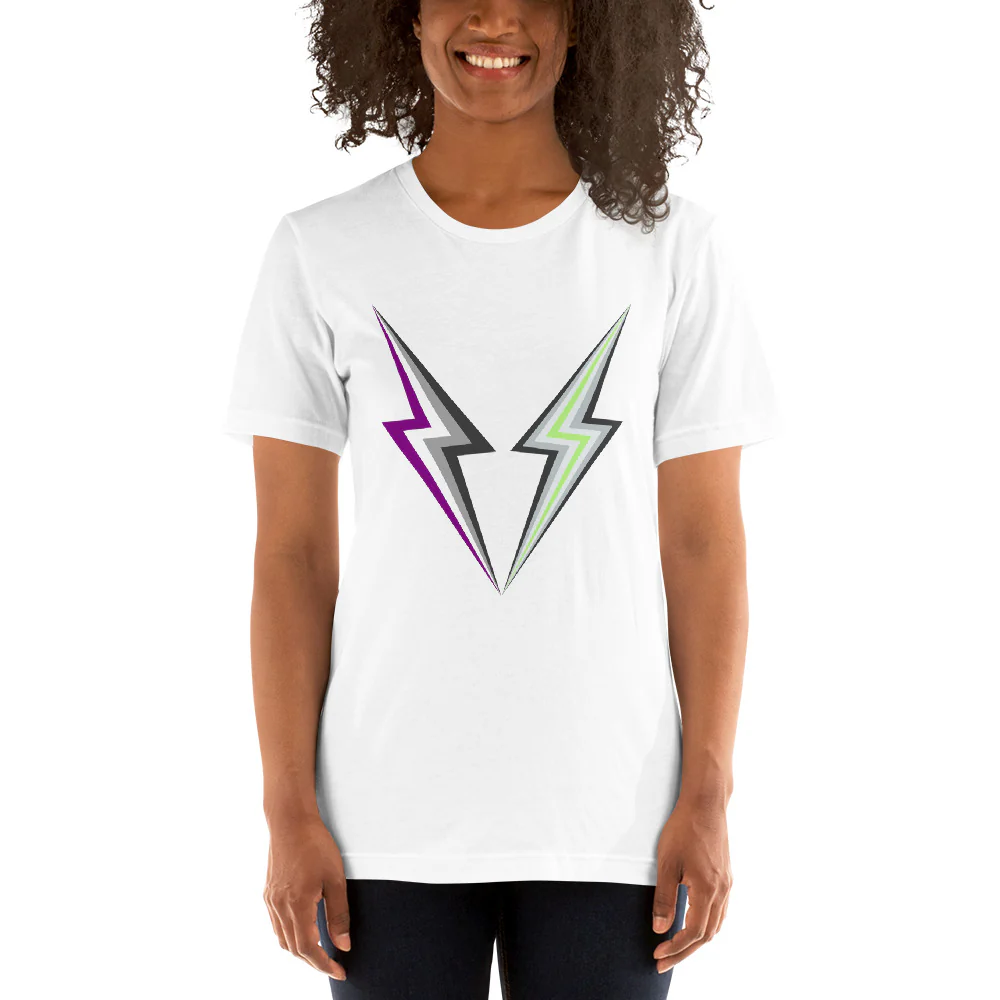 Asexual Agender Lightning T-Shirt - Image 3