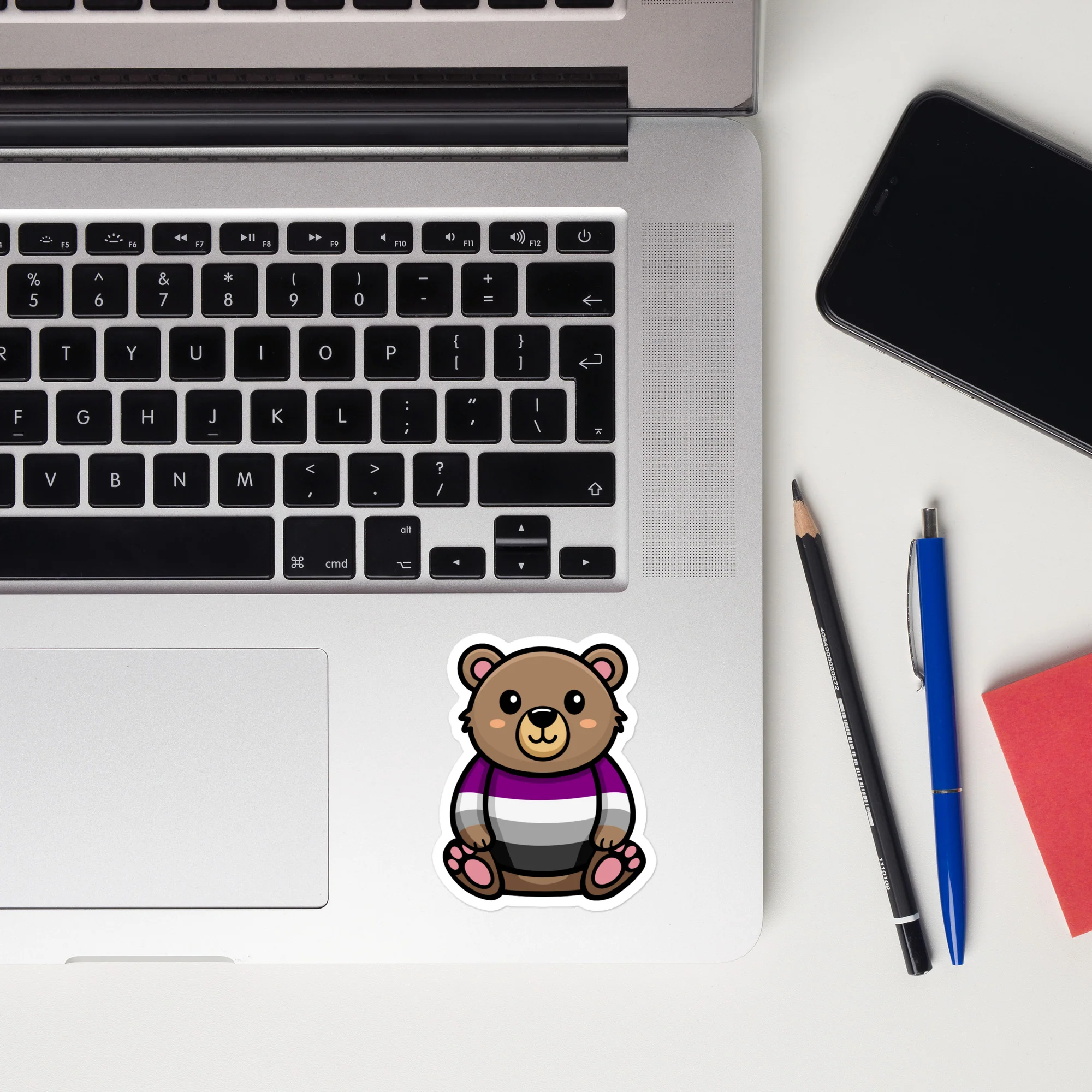 Asexual Pride Bear Sticker - Image 2