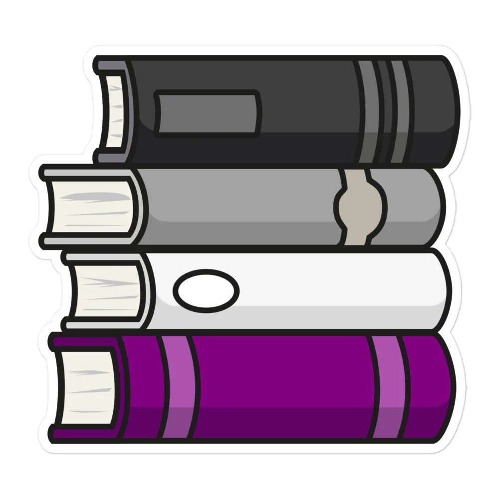 Asexual Pride Flag Book Stack Sticker