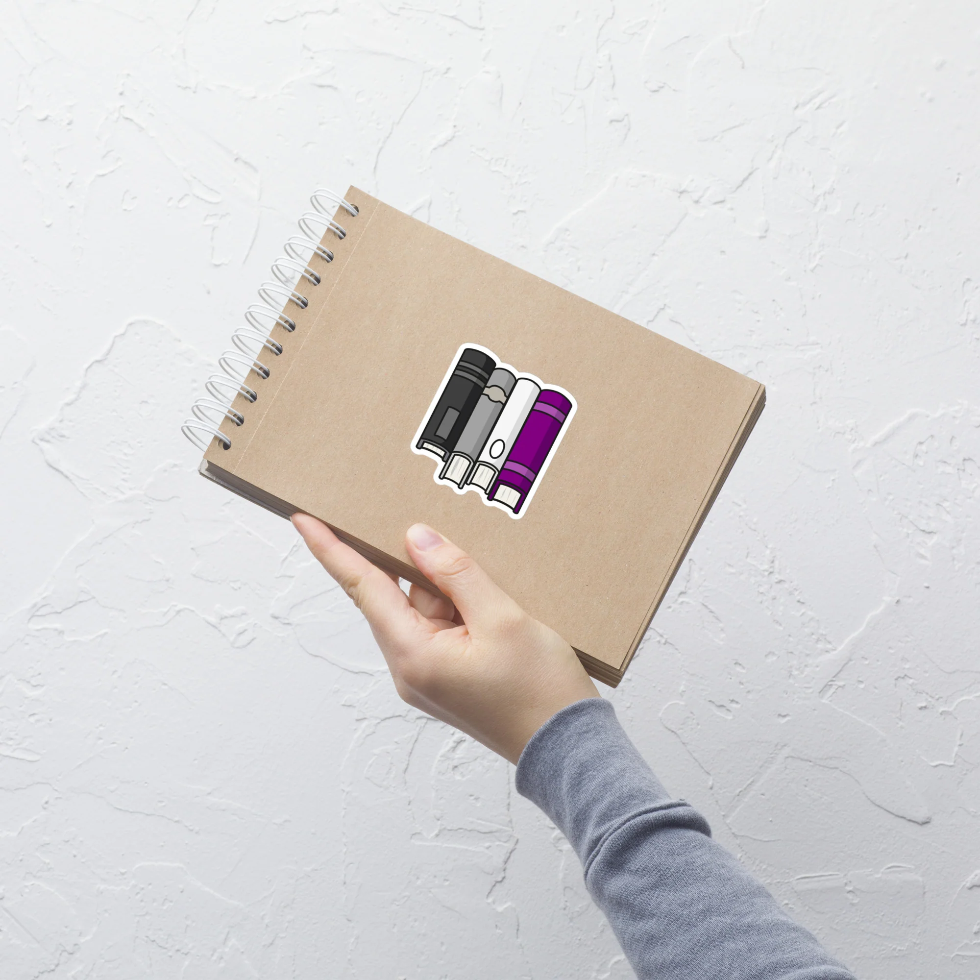 Asexual Pride Flag Book Stack Sticker - Image 5