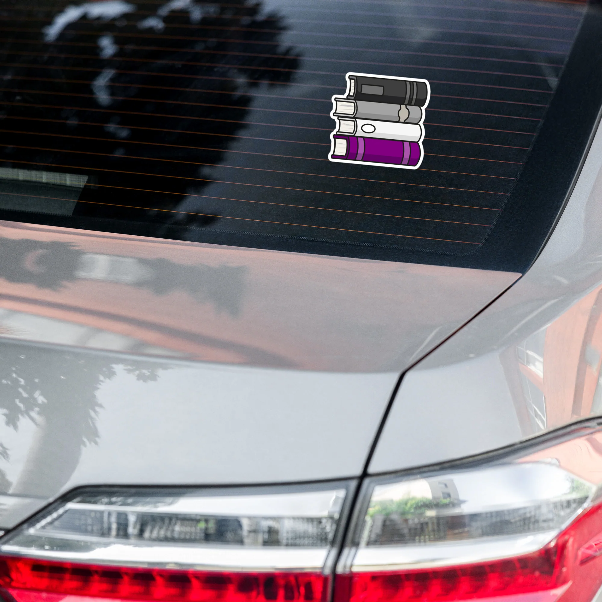 Asexual Pride Flag Book Stack Sticker - Image 7