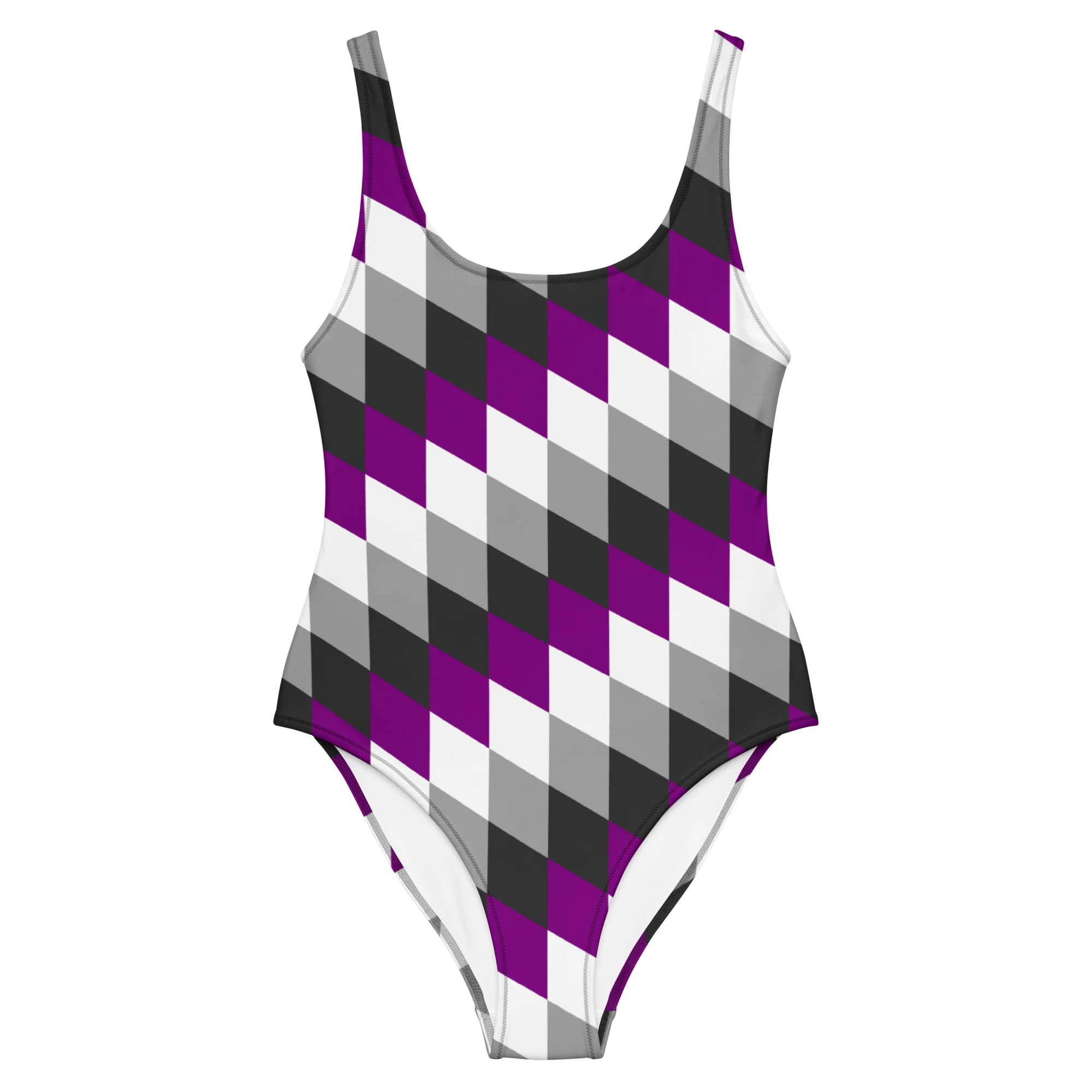 Asexual Pride Flag Diamonds One-Piece Swimsuit