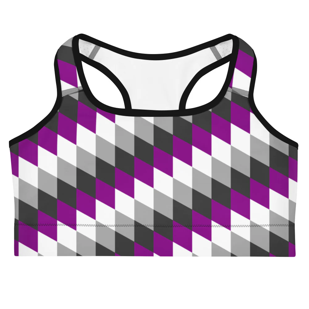 Asexual Pride Flag Diamonds Sports Bra