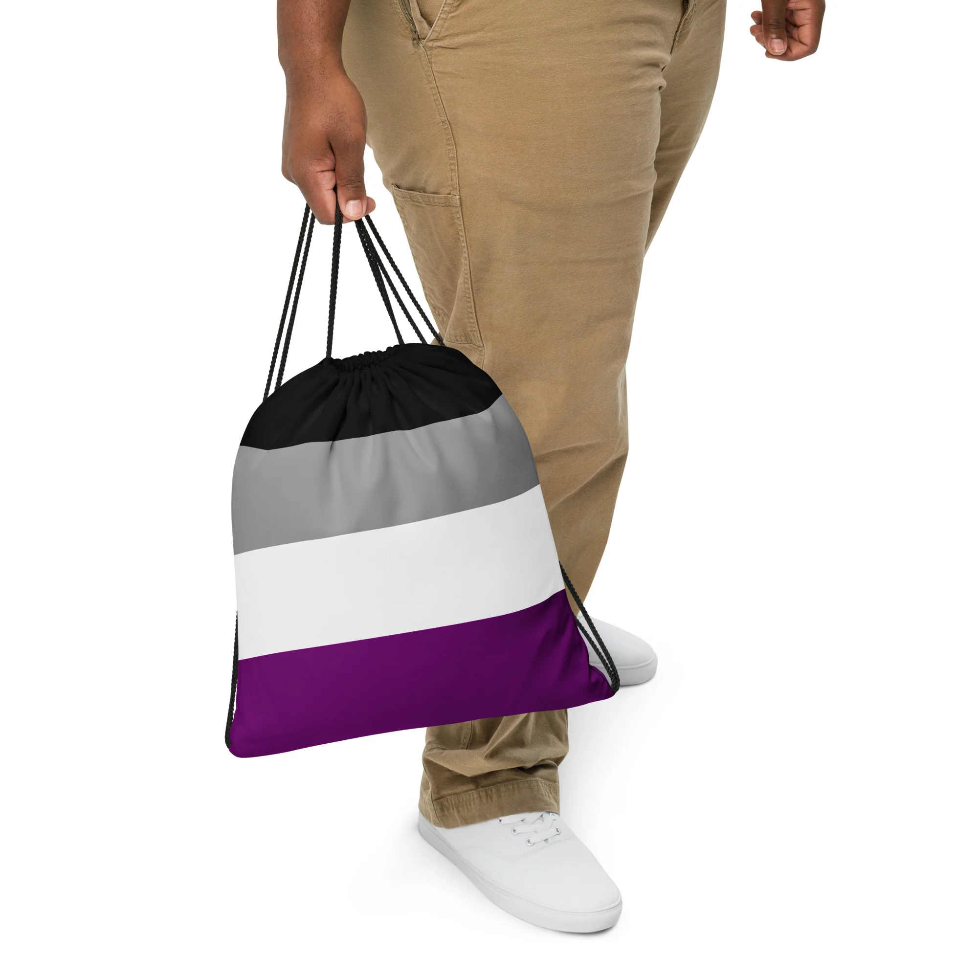 Asexual Pride Flag Drawstring Bag - Image 3