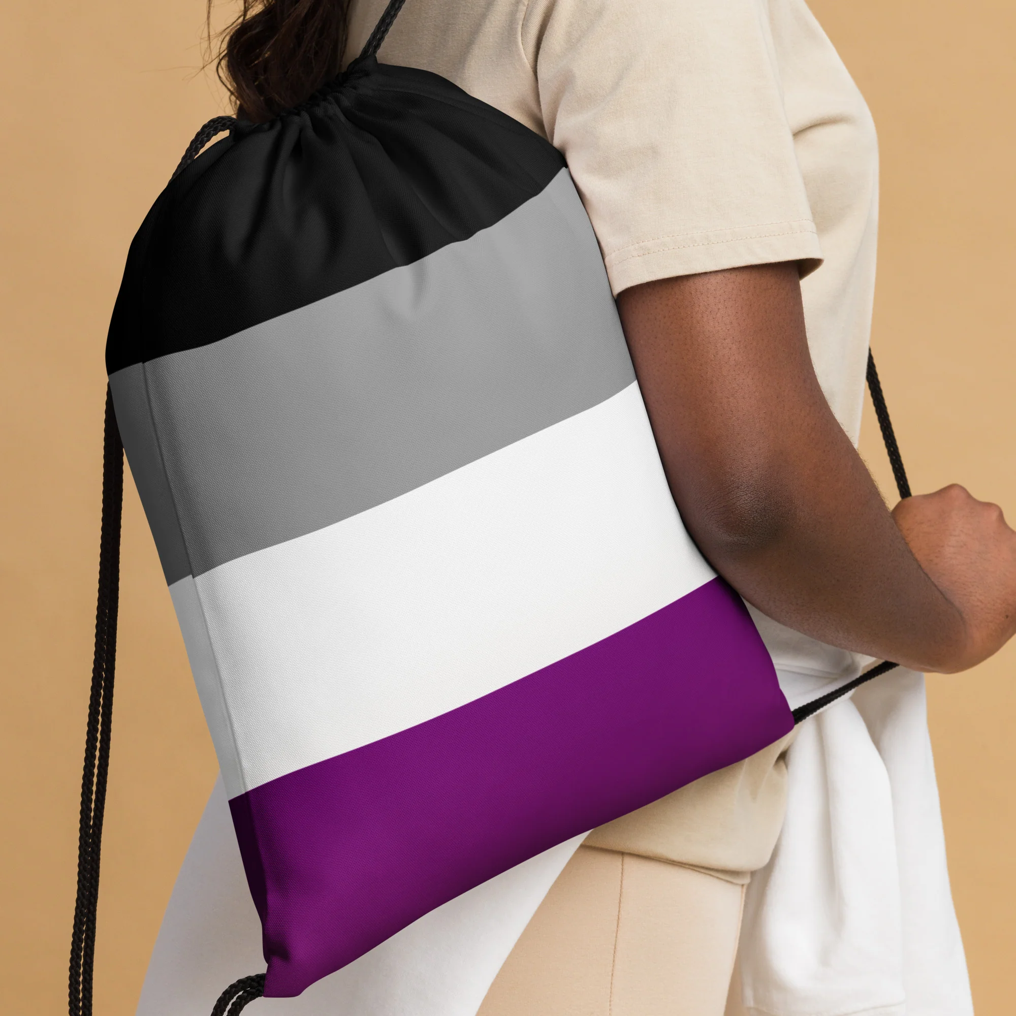 Asexual Pride Flag Drawstring Bag - Image 4