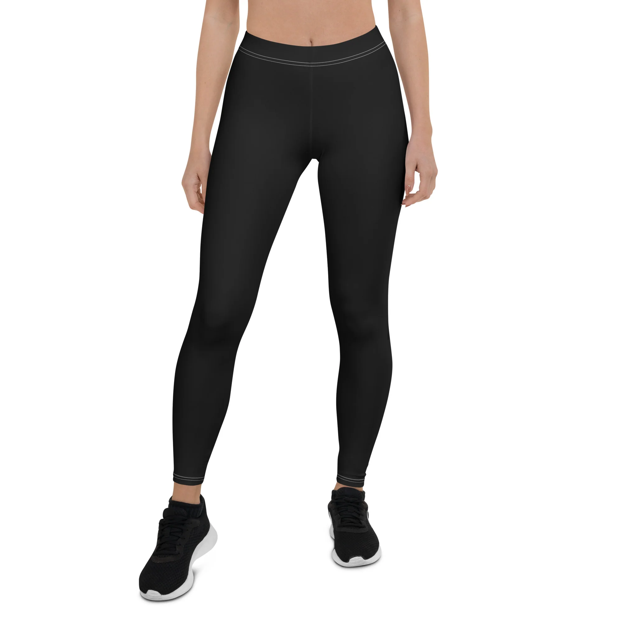 Asexual Pride Flag Fade Black Leggings - Image 5