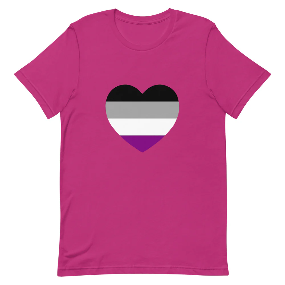 Asexual Pride Flag Heart T-Shirt - Image 4