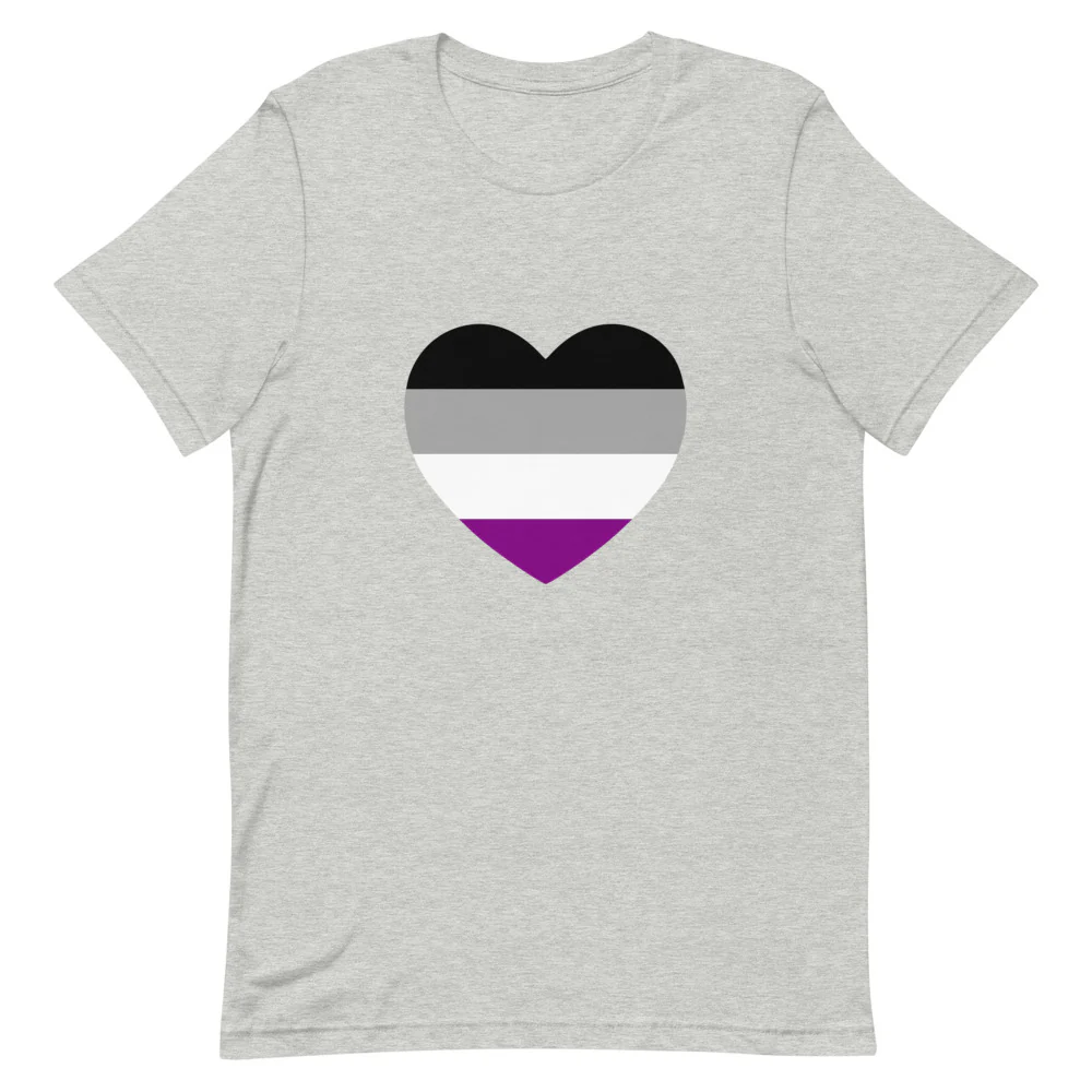 Asexual Pride Flag Heart T-Shirt - Image 6