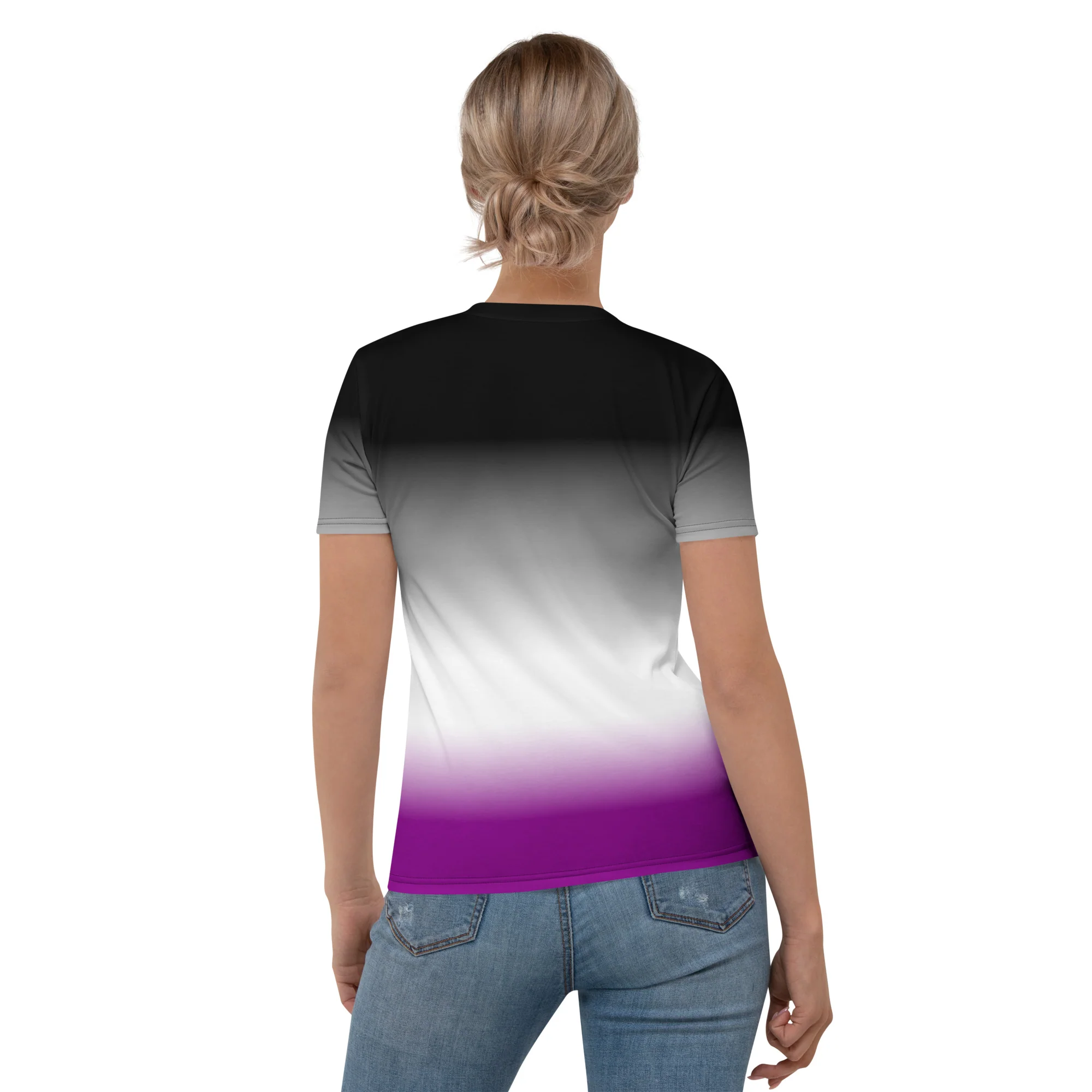 Asexual Pride Flag Ombre T-Shirt - Image 3