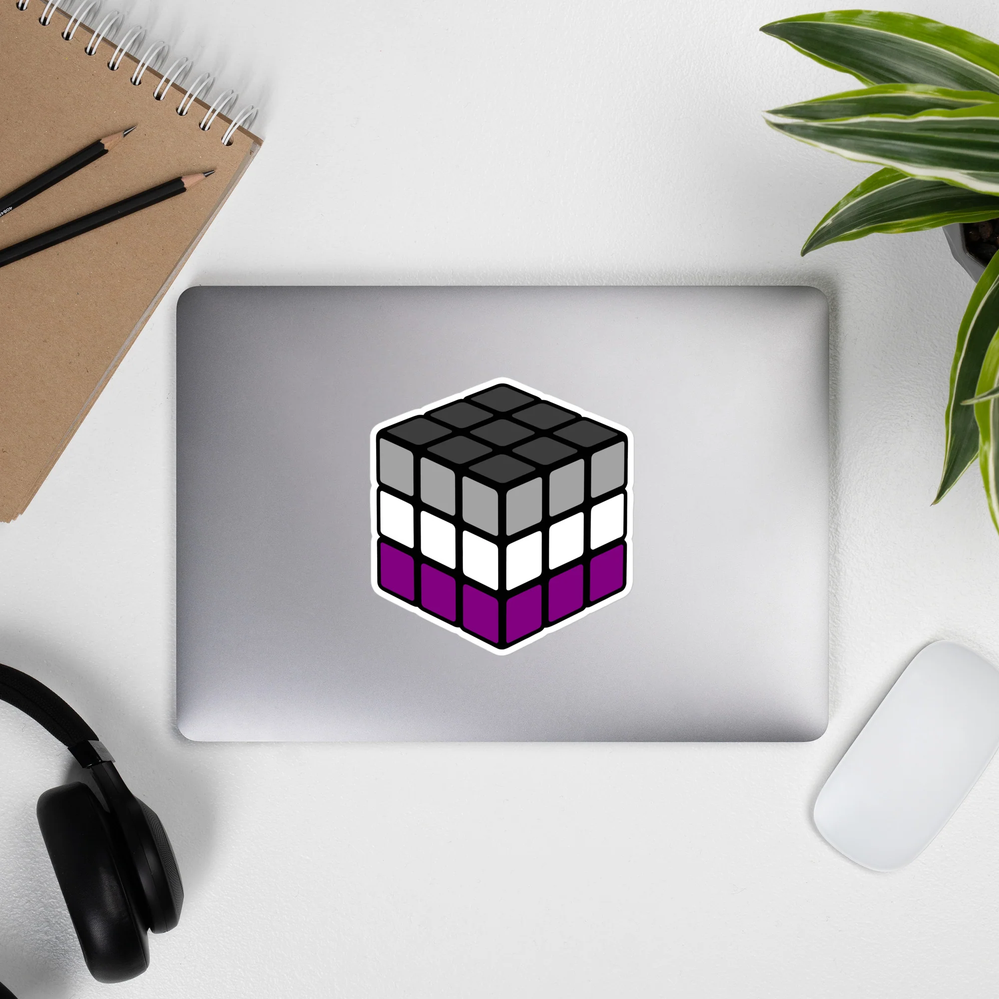 Asexual Pride Flag Rubik’s Cube Sticker - Image 4