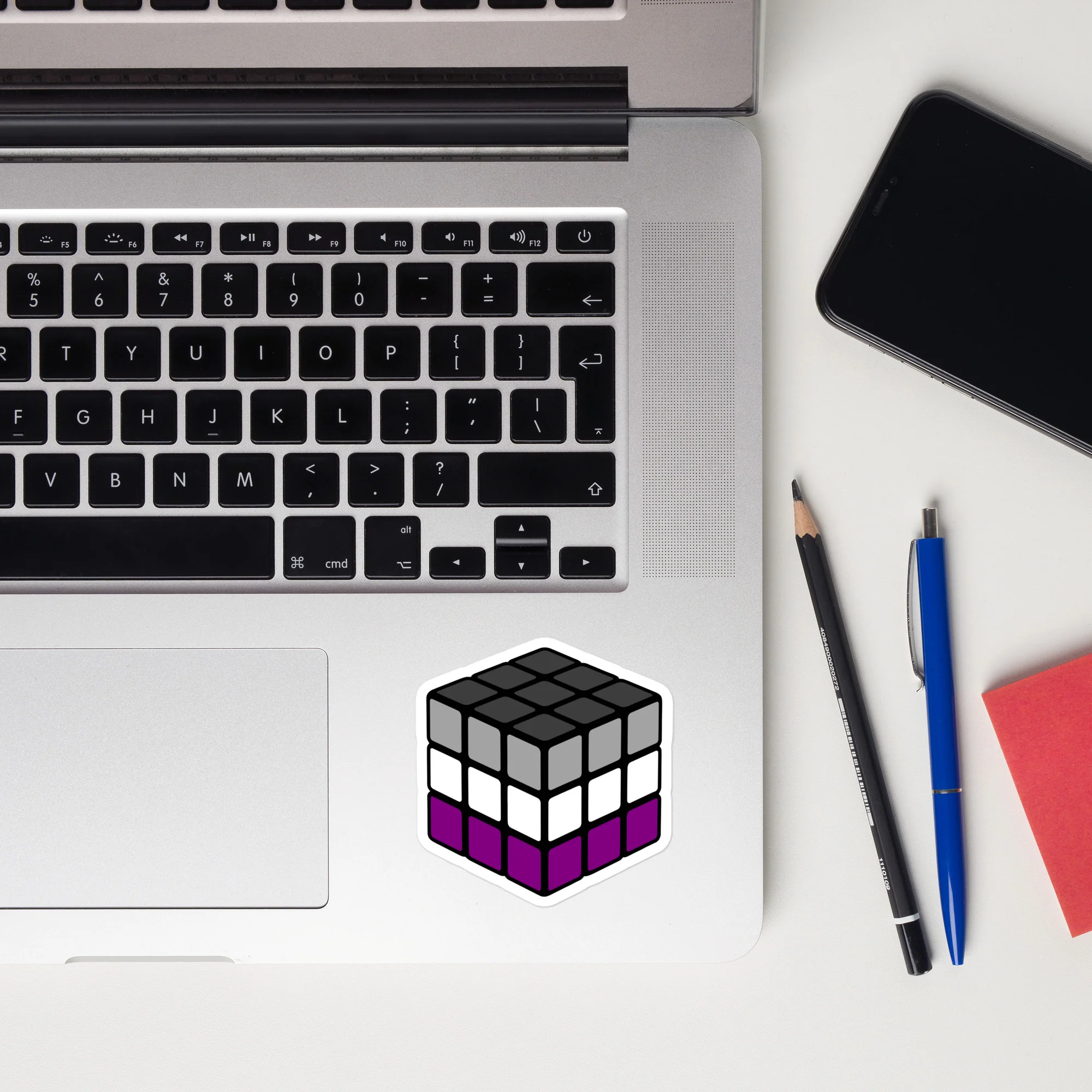 Asexual Pride Flag Rubik’s Cube Sticker - Image 5