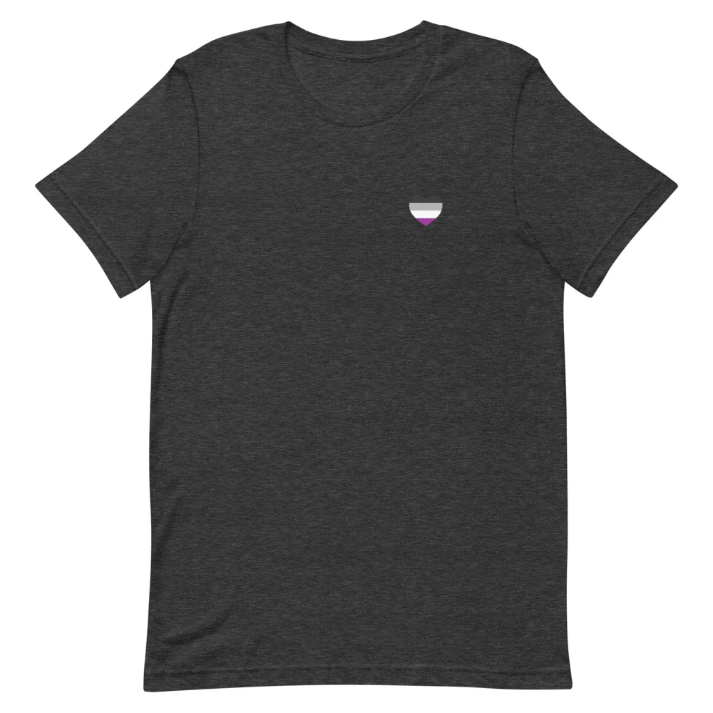 Asexual Pride Flag Small Heart T-Shirt - Image 3