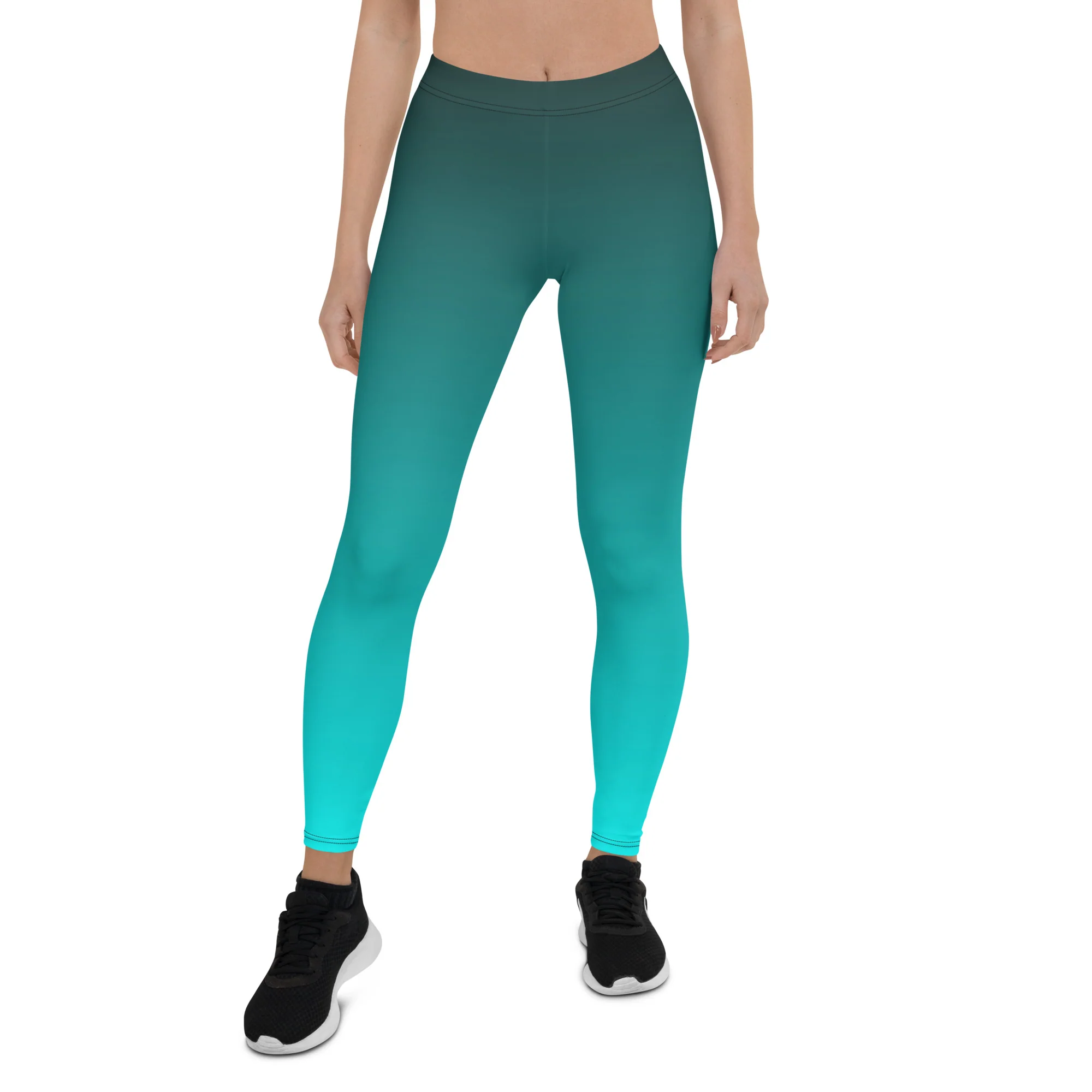 Asexual Pride Flash Fade To Aqua Leggings - Image 3