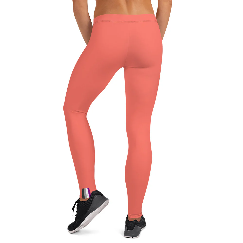 Asexual Pride Flash Peach Leggings - Image 3
